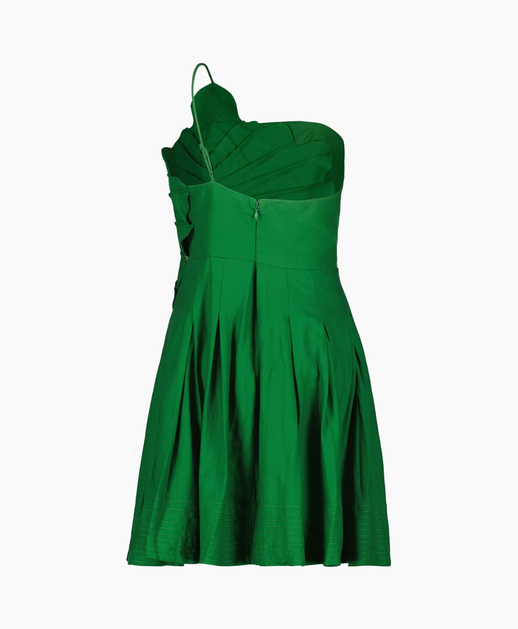 Bruiloftskleding*Farm Rio Mini Jurk Green One Shoulder Lea Groen