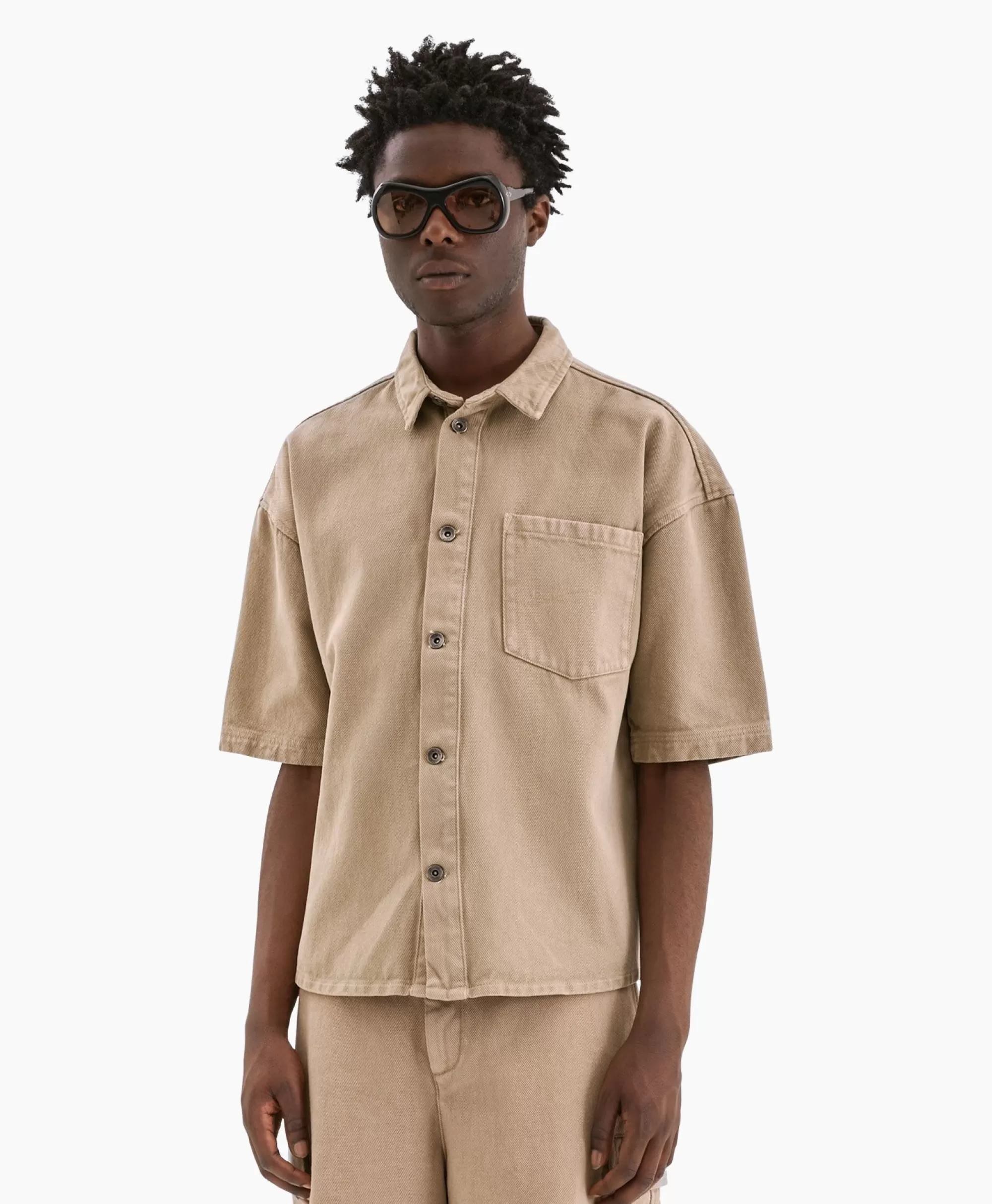 Jassen*Flâneur Flaneur Overshirt Denim Beige