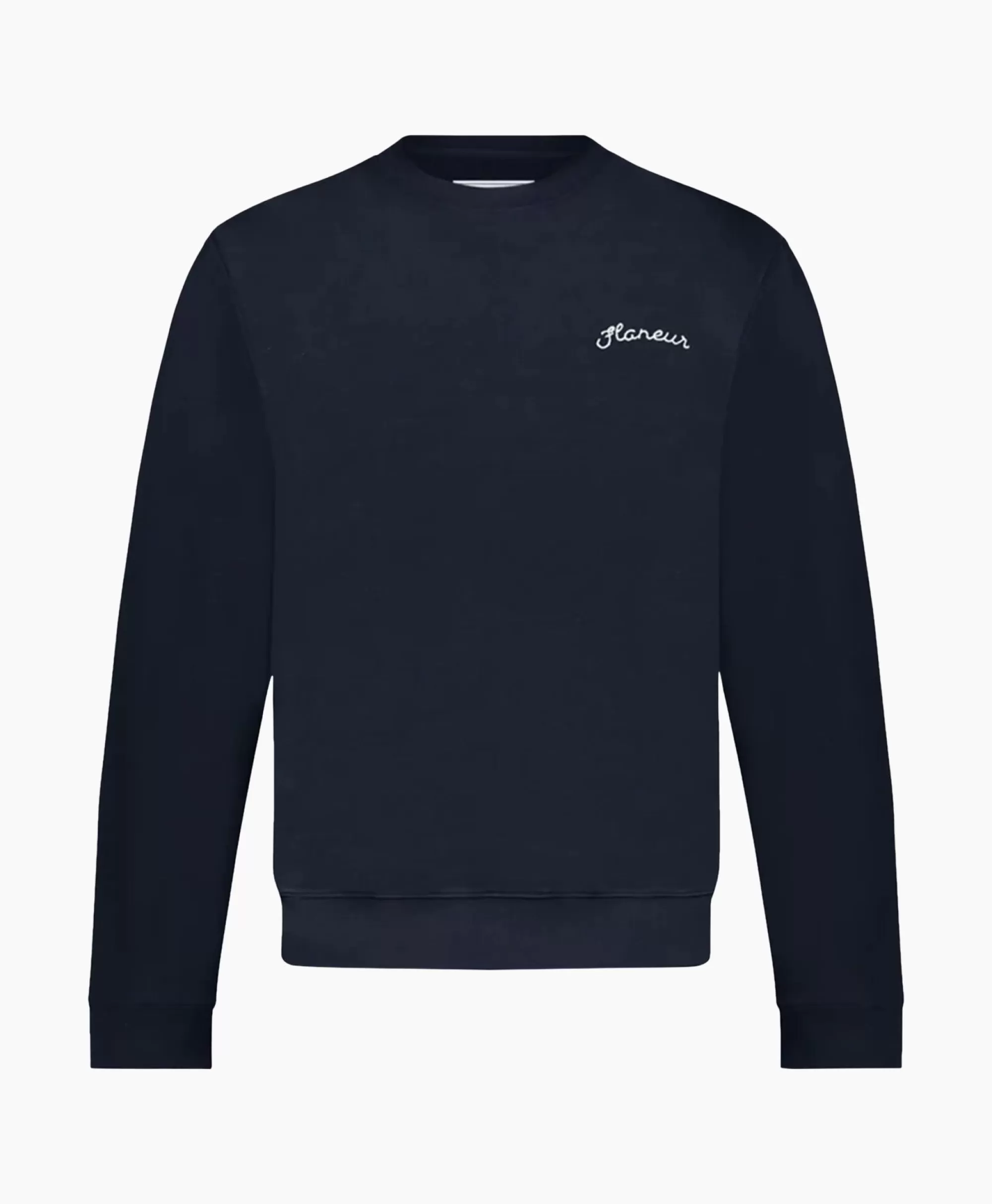 Truien*Flâneur Flaneur Sweater Signature Donker Blauw