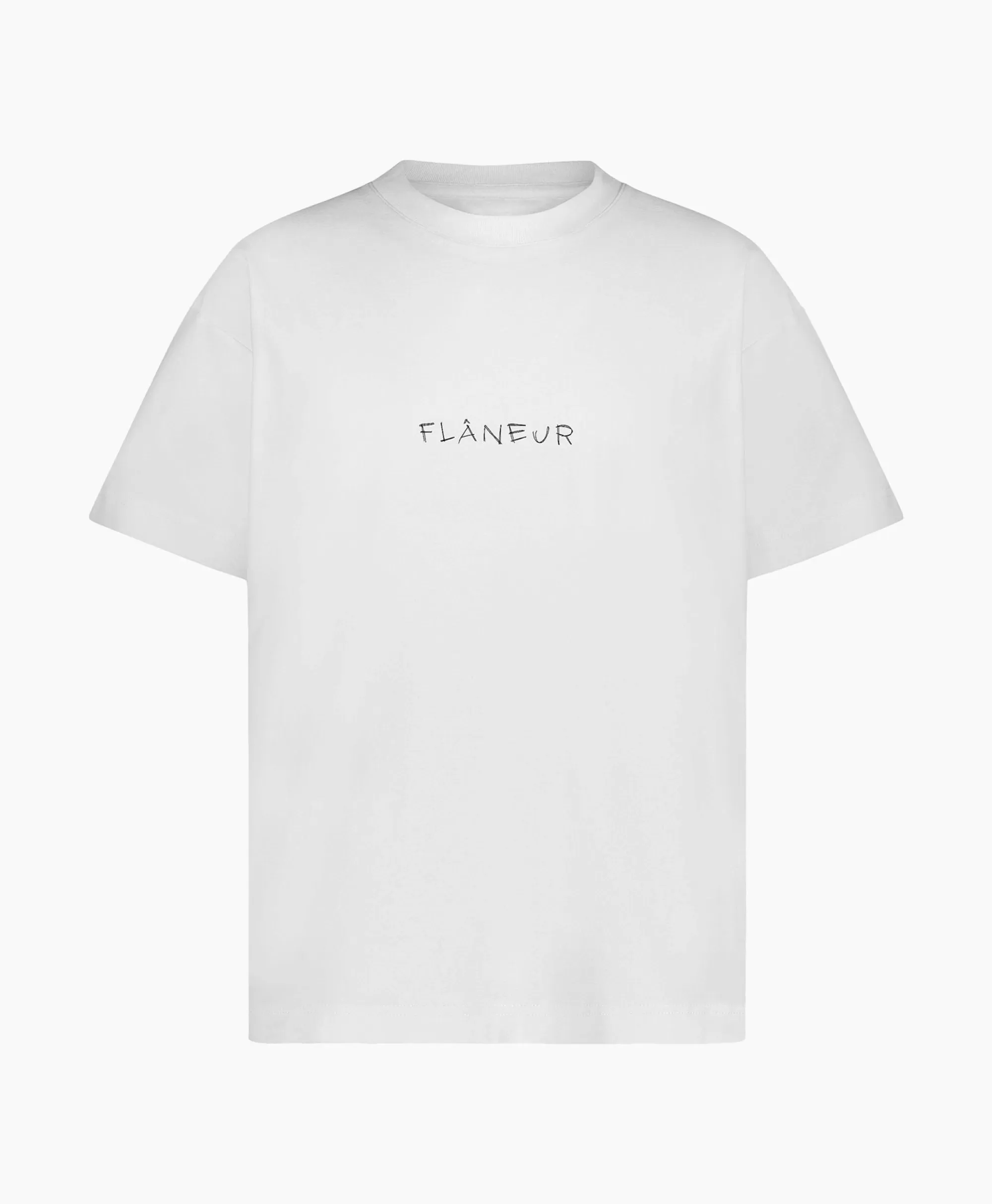 T-Shirts*Flâneur Flaneur T-Shirt Korte Mouw Scribble Wit