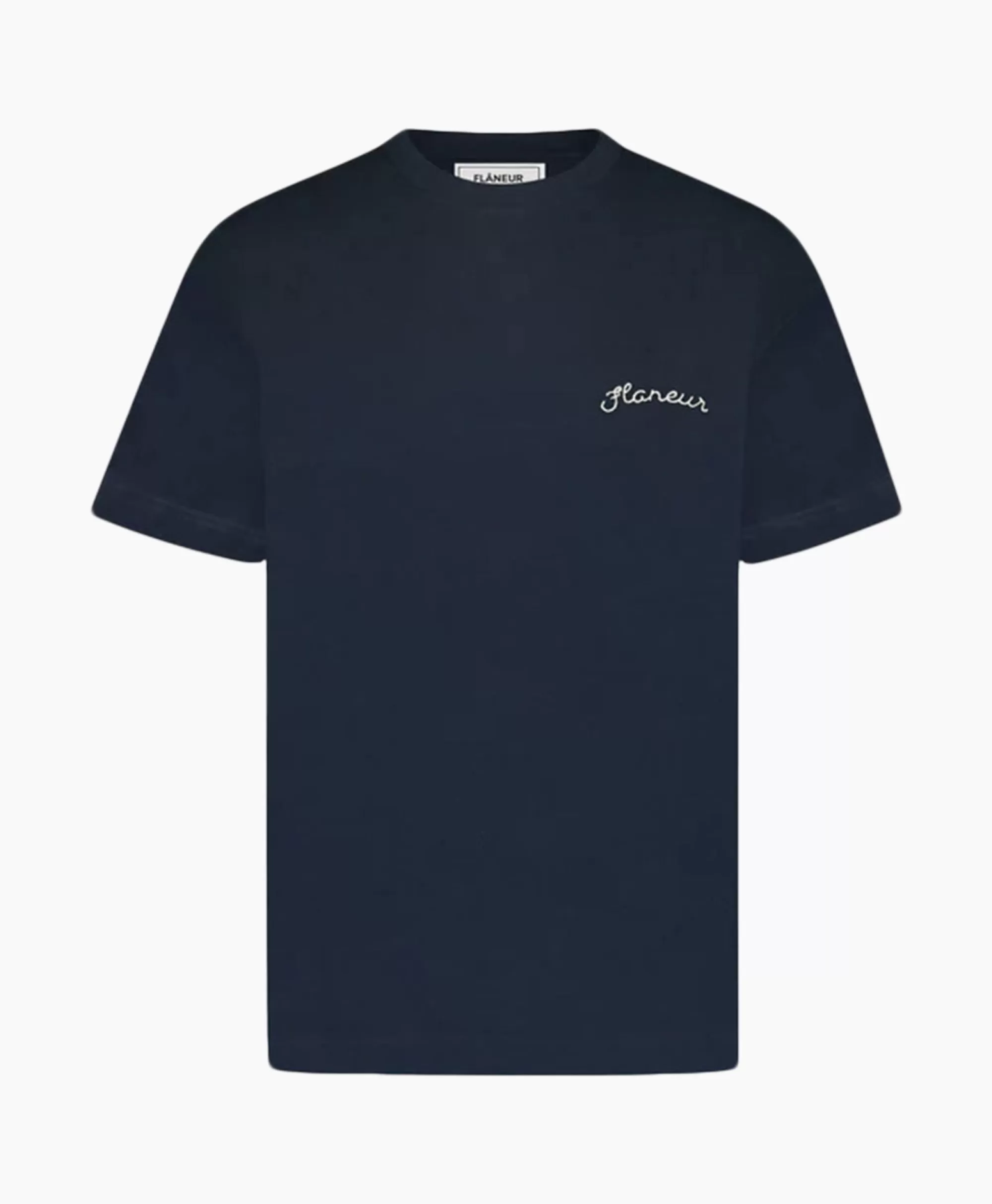 T-Shirts*Flâneur Flaneur T-Shirt Korte Mouw Signature Donker Blauw