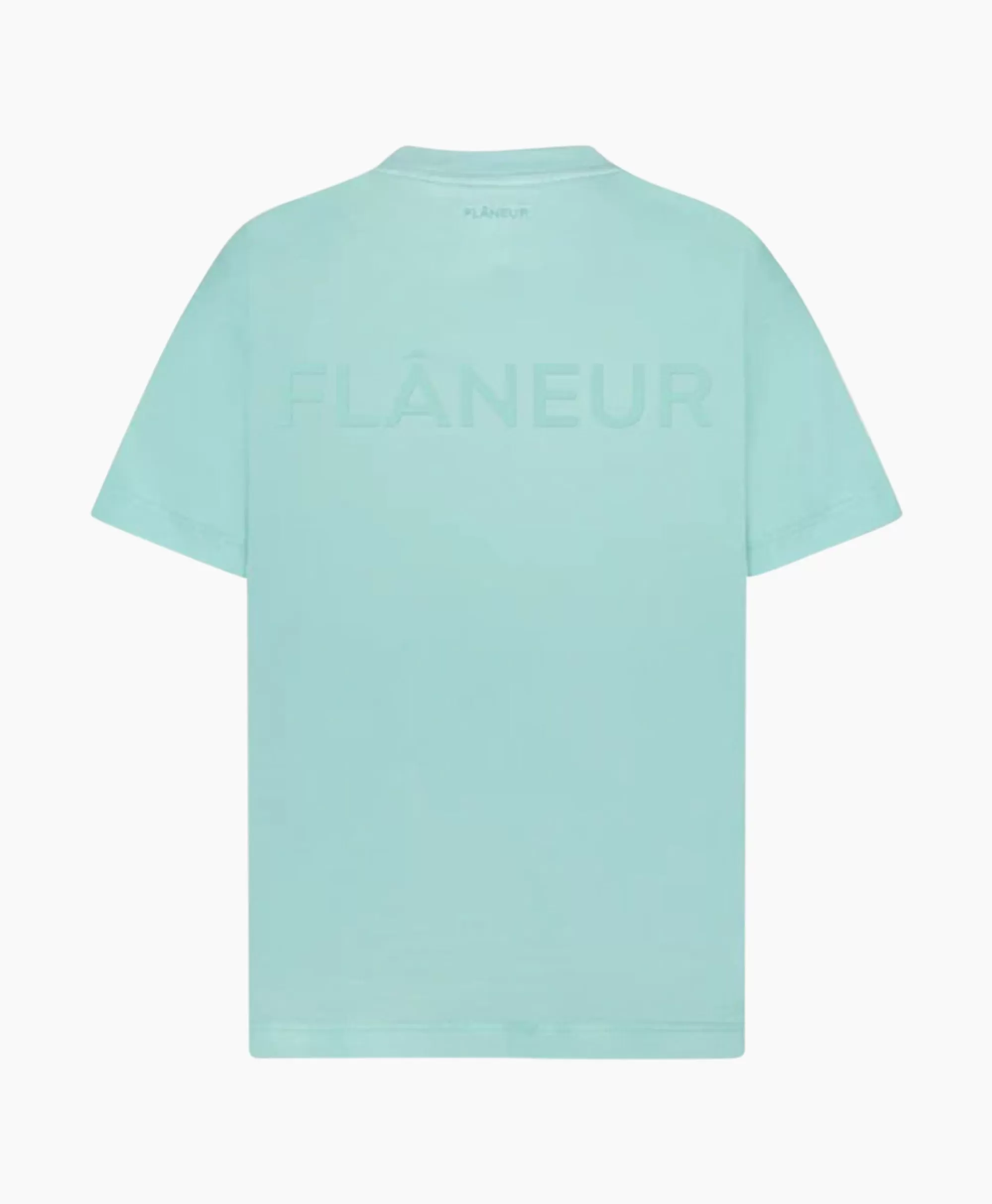 T-Shirts*Flâneur Flaneur T-Shirt Korte Mouw Tonal Logo Blauw