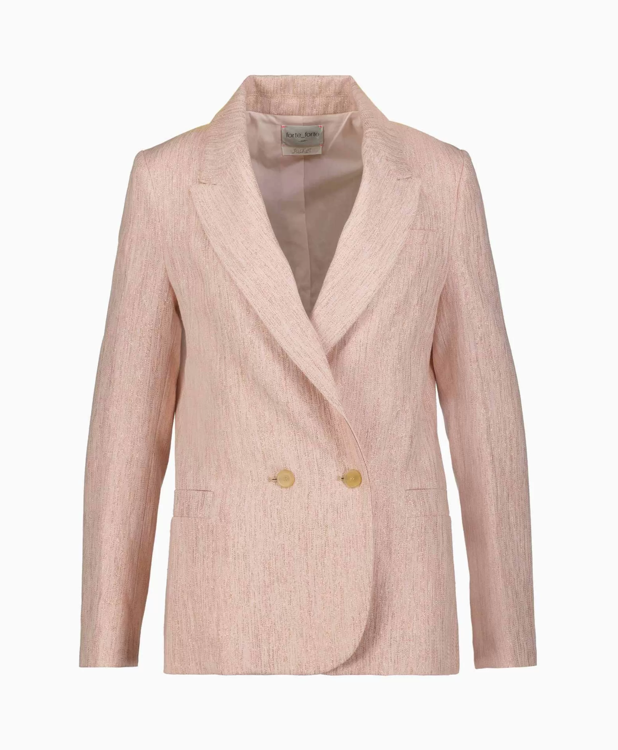 Blazers*Forte_forte Blazer Linen Lurex Micro Herringbone Boxy Rose