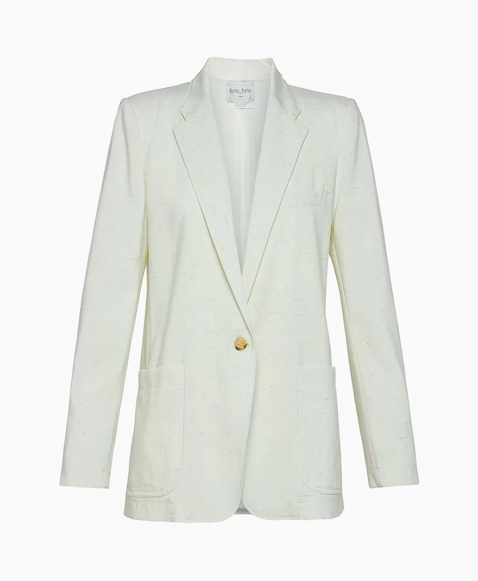 Blazers*Forte_forte Blazer Tweed Viscose Silk Jacket Off White