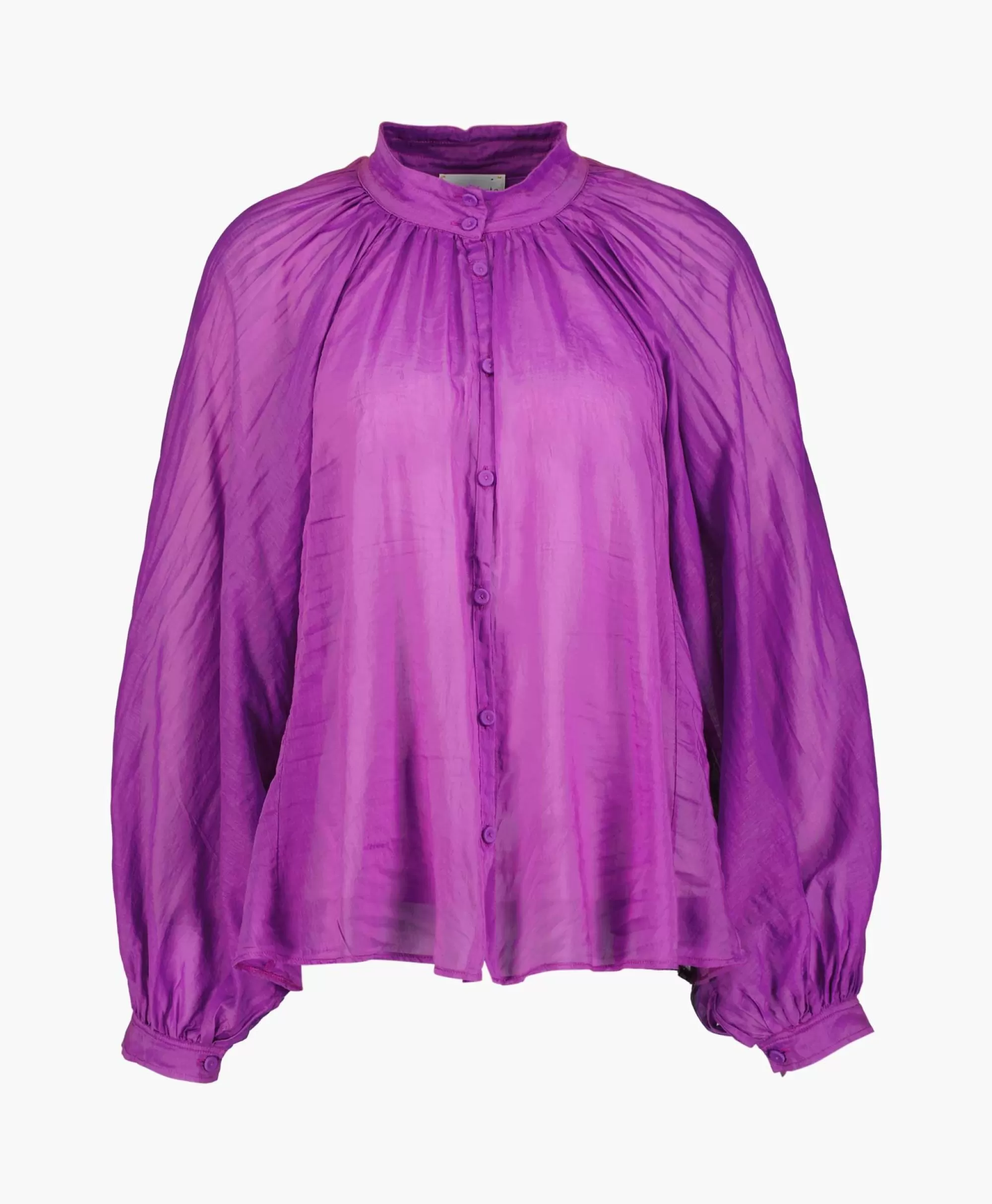 Blouses*Forte_forte Blouse Cotton Silk Voile Bohemian Paars