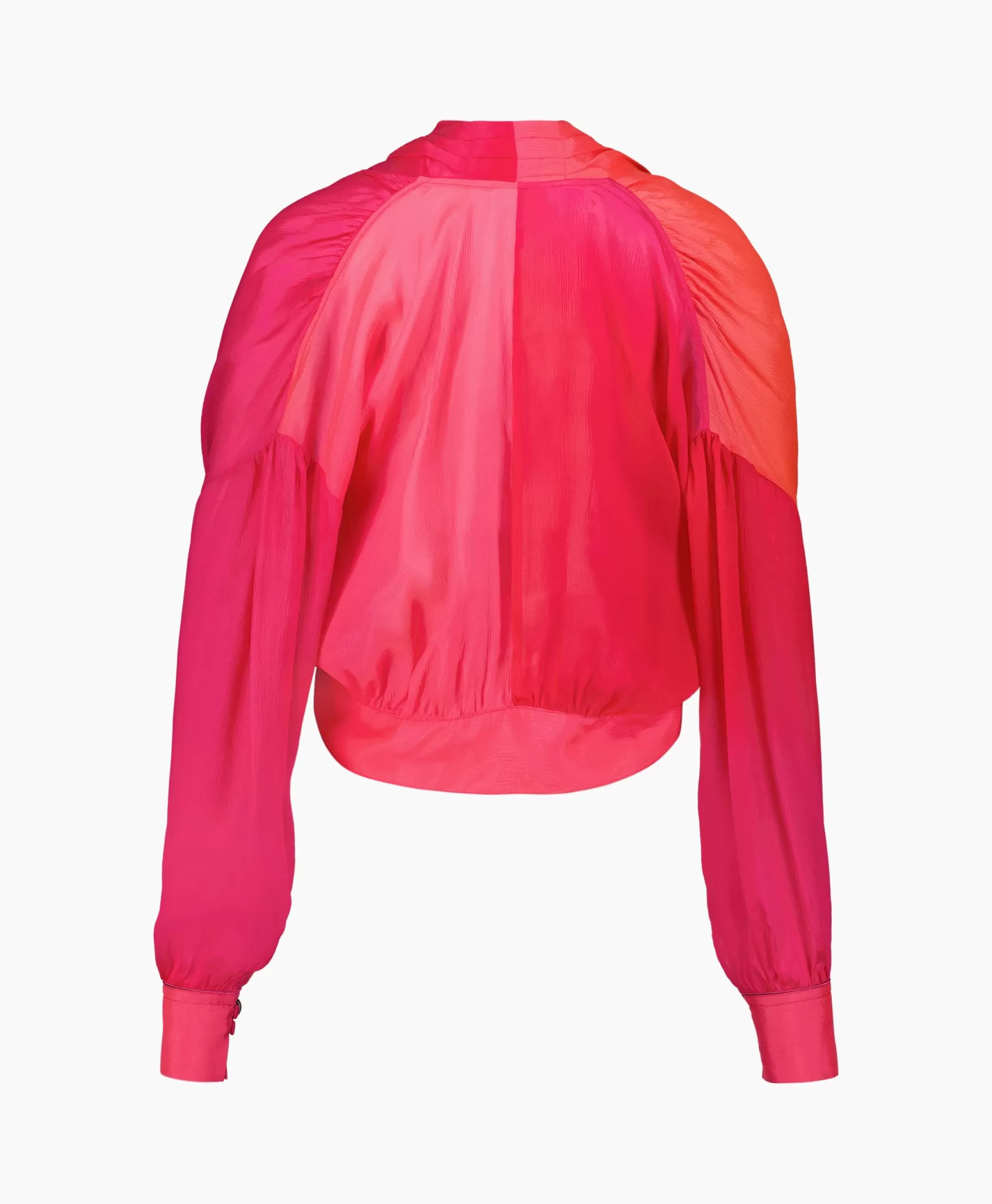 Blouses*Forte_forte Blouse Crepon Silk Shaded Sash Pink