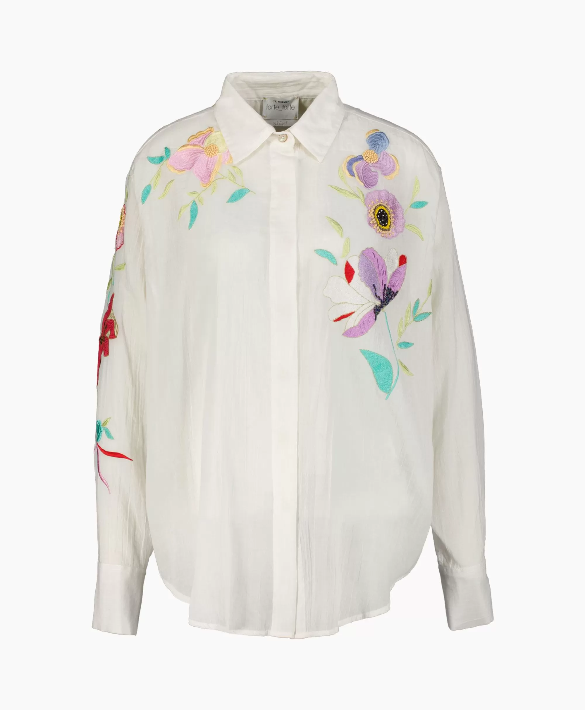 Blouses*Forte_forte Blouse Heaven Embroidery Cotton Voile Wit