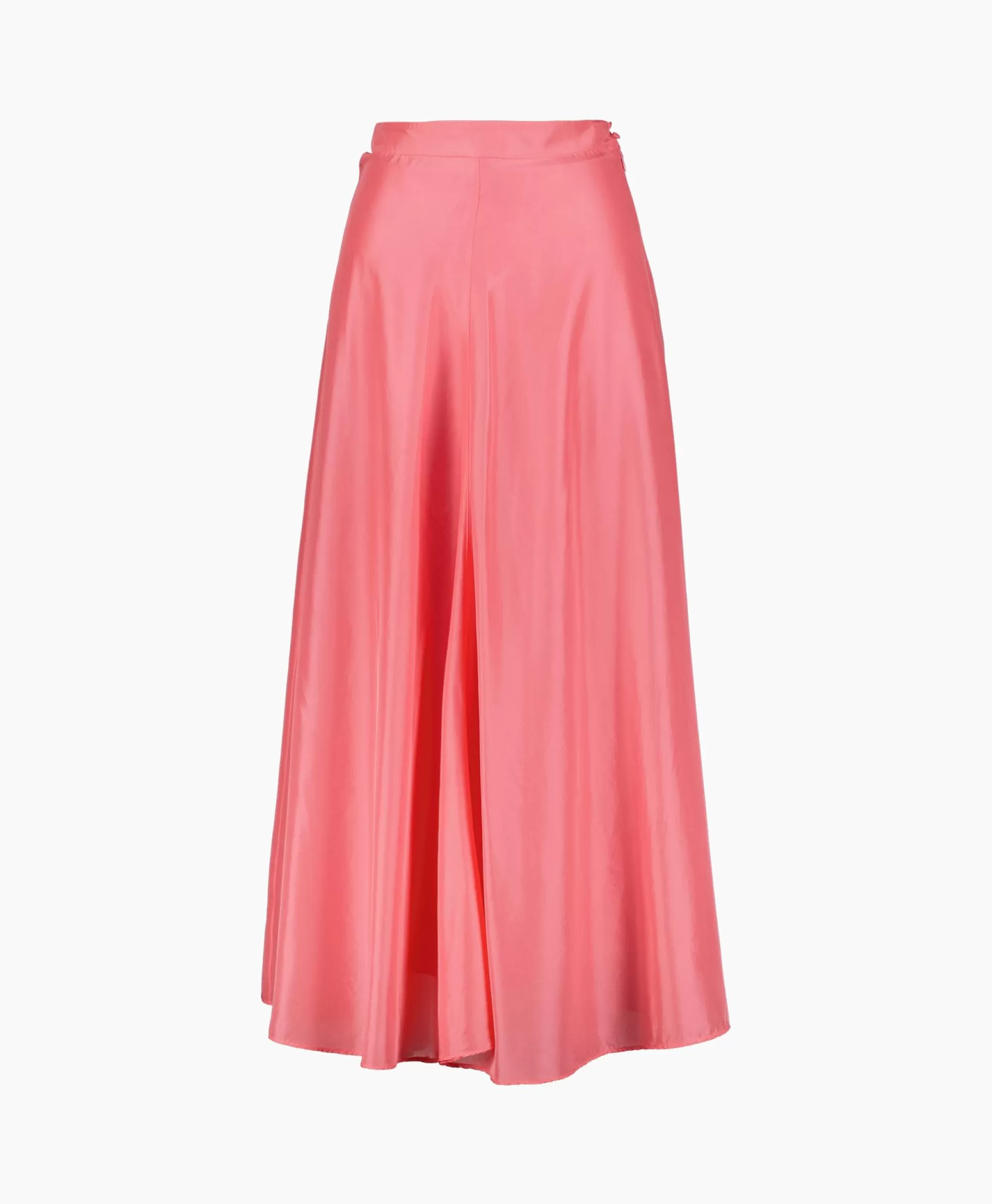 Rokken*Forte_forte Midi Rok Habotai Silk Roze