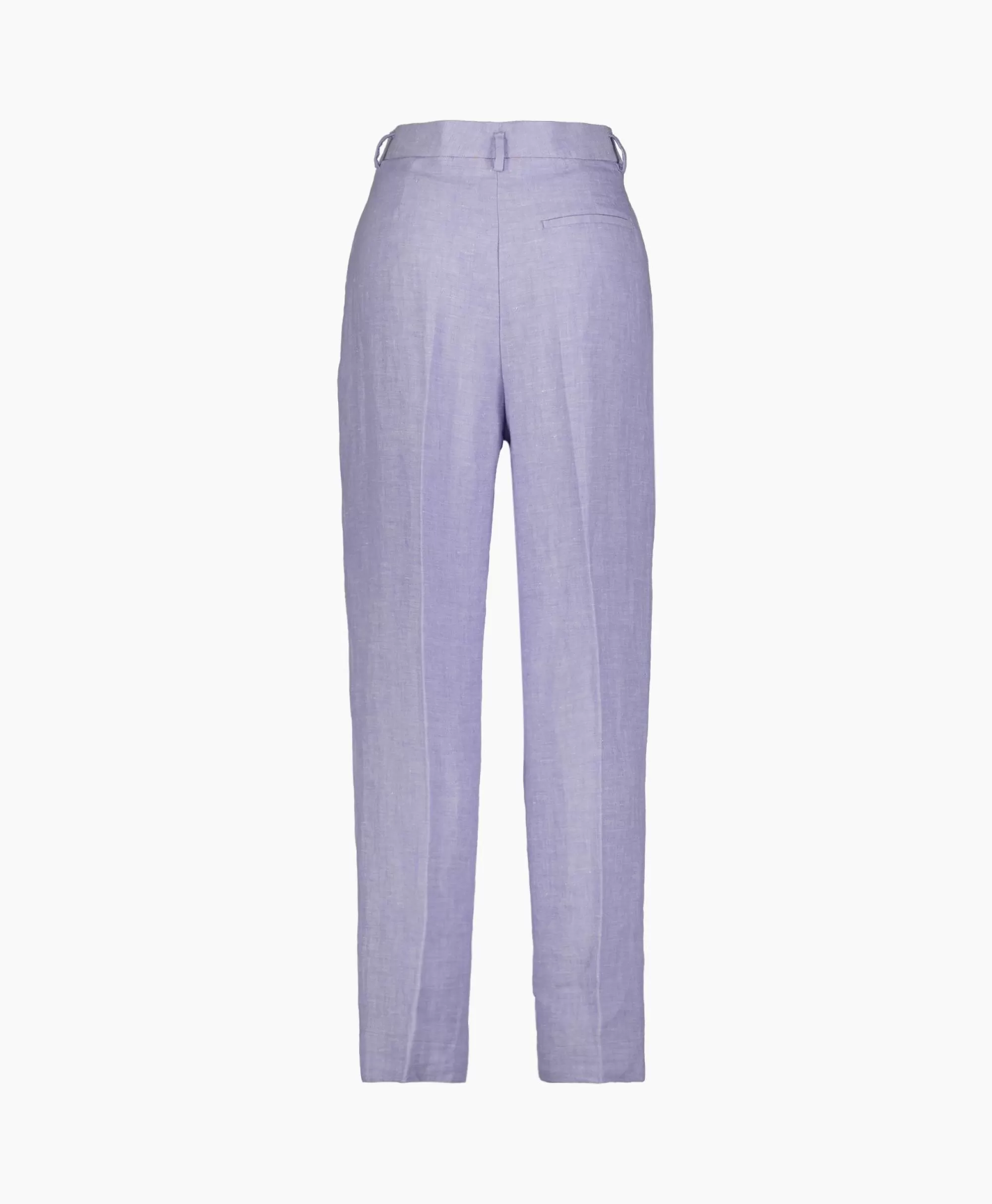 Broeken*Forte_forte Pantalon Chic Linen Herringbone High Waist Lila