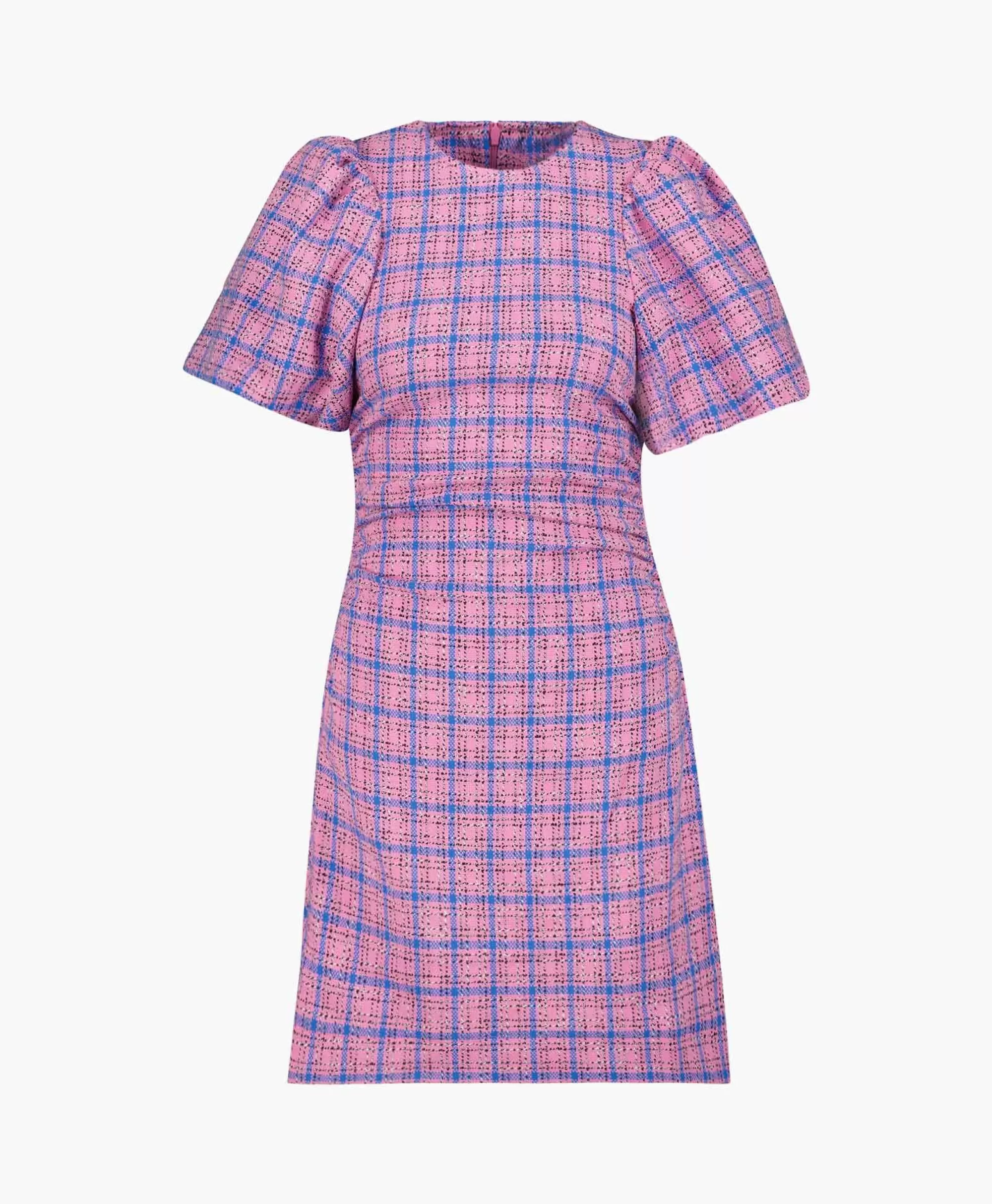 Jurken*Ganni Mini Jurk Check Suiting Dress Pink