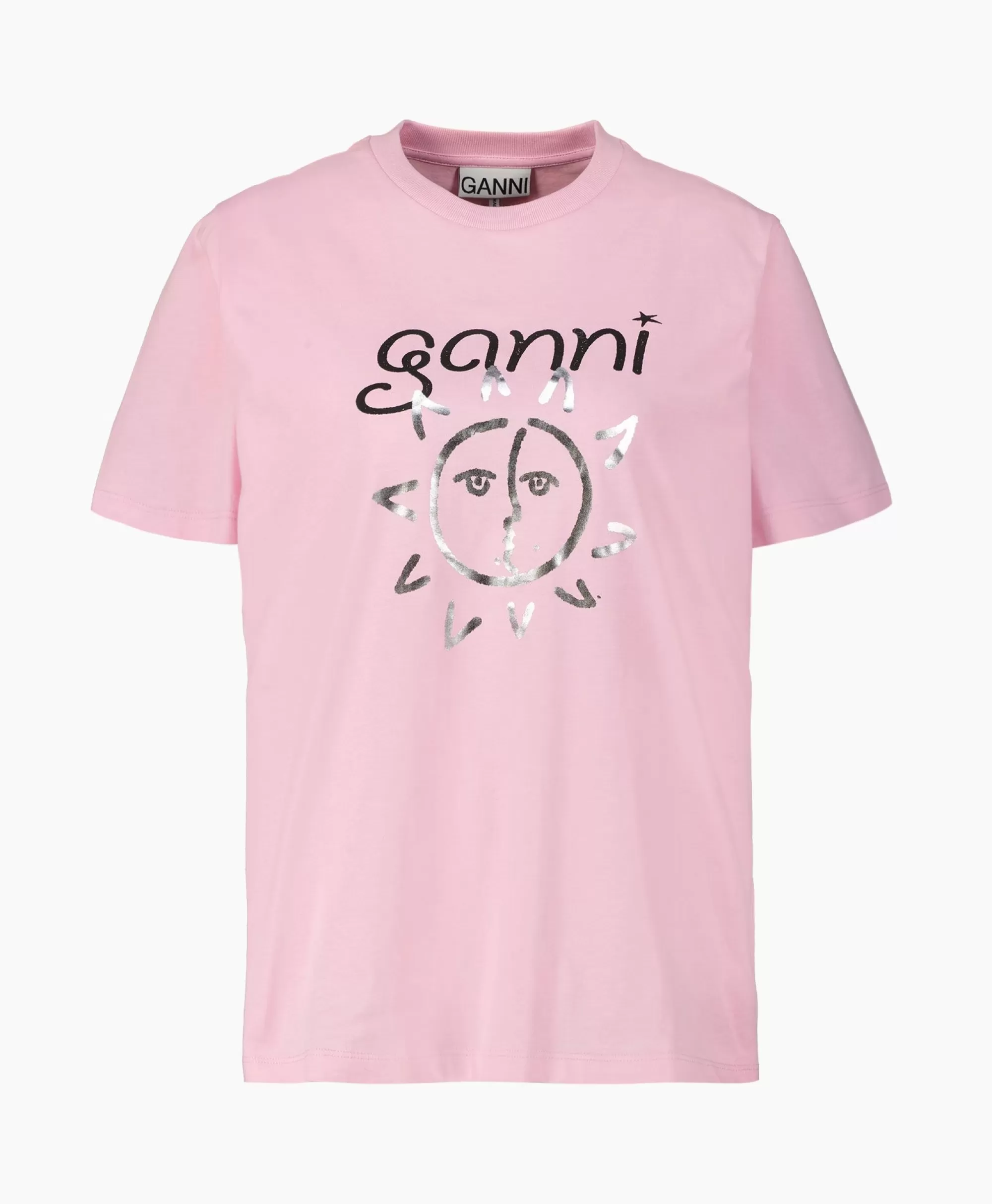 T-Shirts & Tops*Ganni T-Shirt Korte Mouw Basic Jersey Sun Relaxed Rose