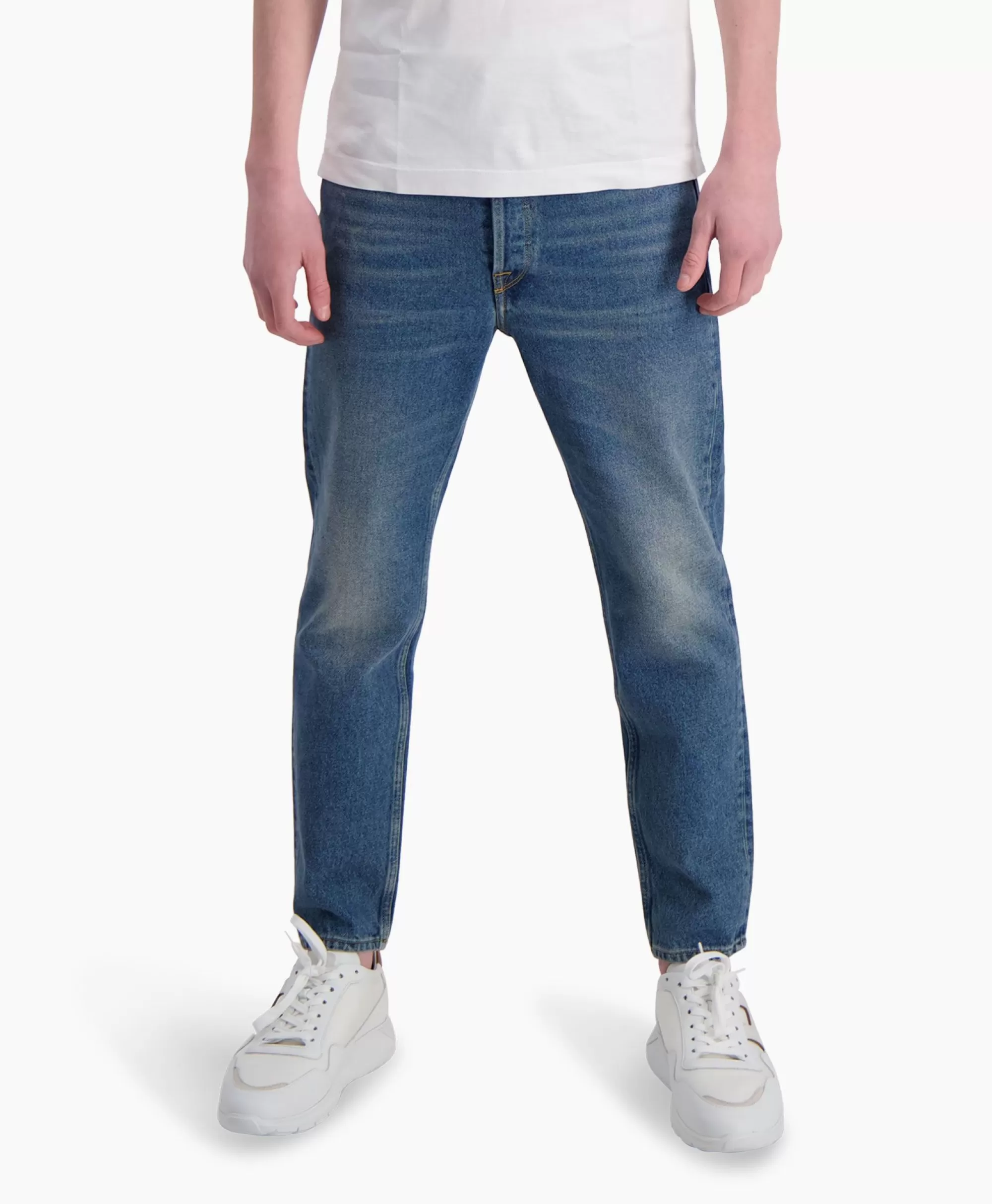 Broeken*Golden Goose Broek Golden M'S Happy Medium Stone Washed Blauw