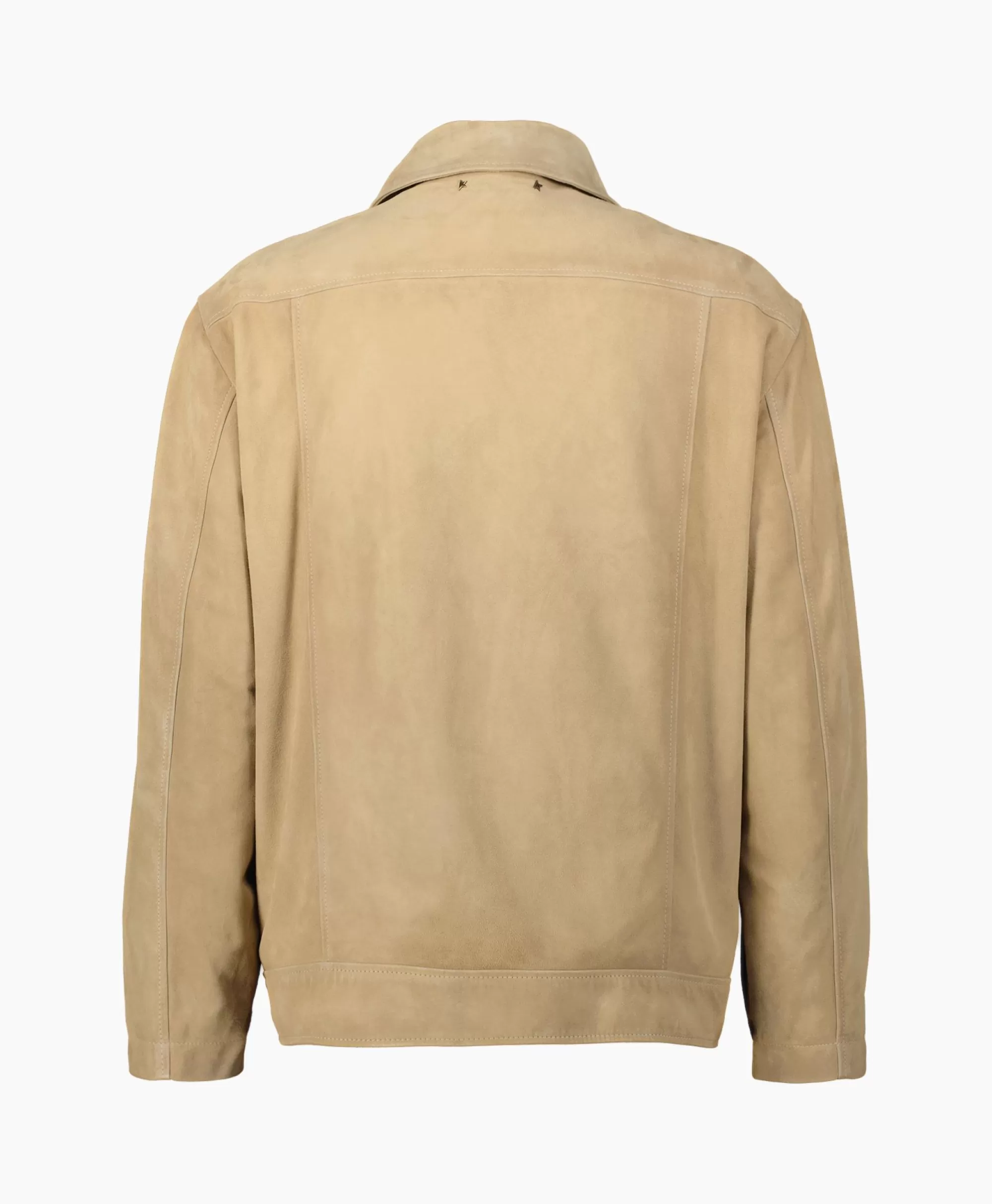 Jassen*Golden Goose Jack Journey M'S Full Zip Coach Waxed Leather Taupe
