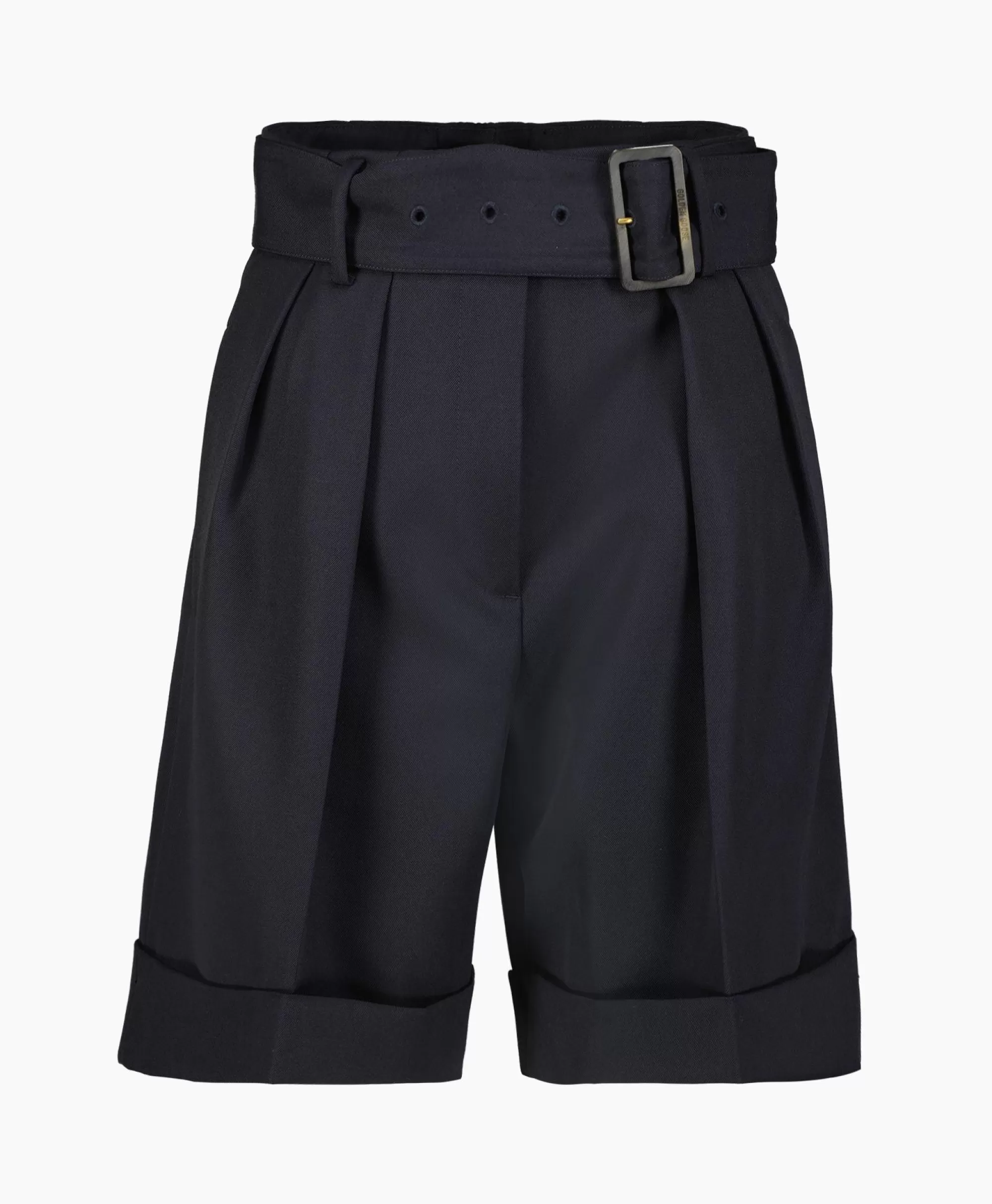 Broeken*Golden Goose Korte Broek Golden W'S Short Compact Gabardine Woo Donker Blauw