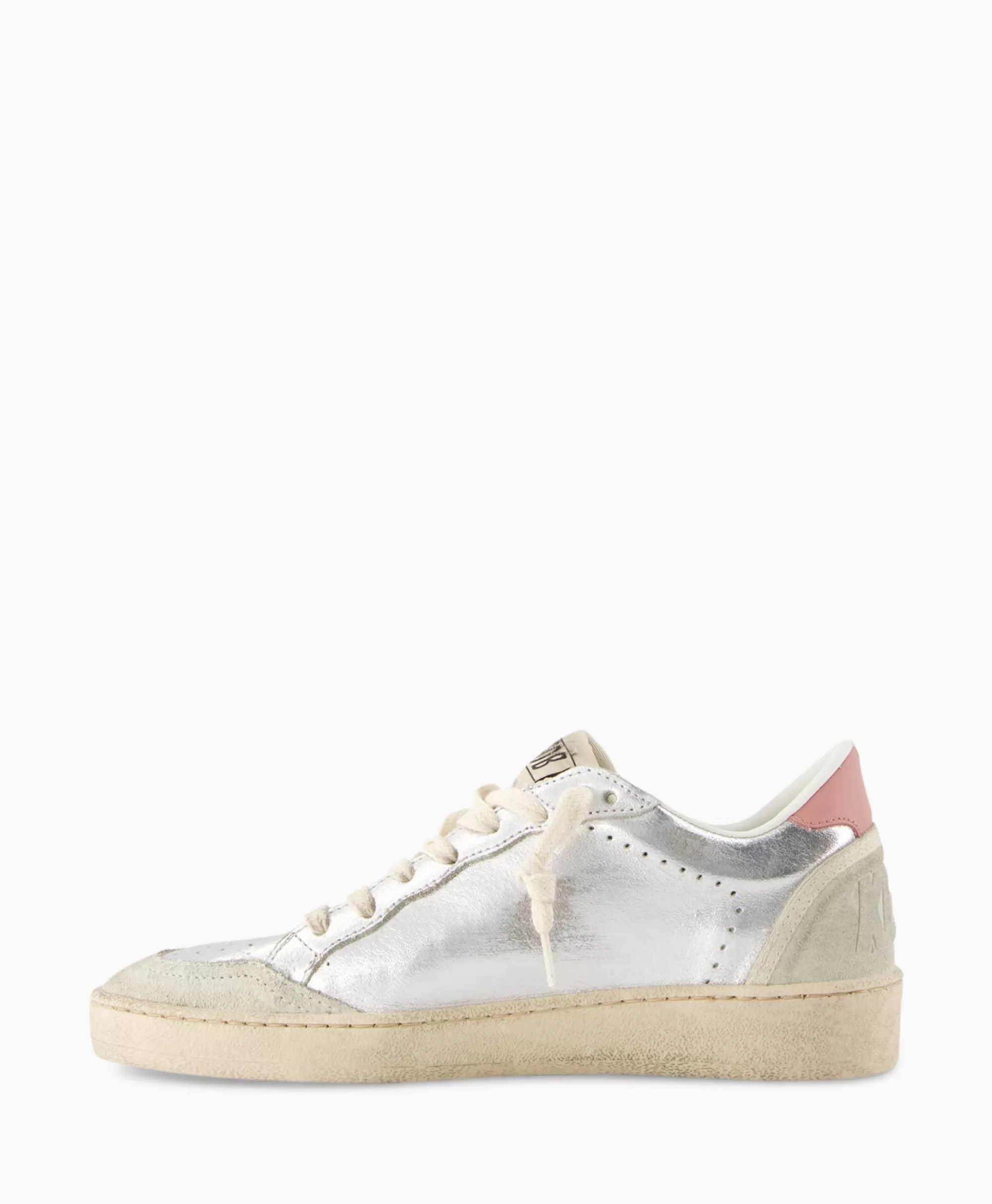 Sneakers*Golden Goose Sneaker Ballstar Laminated Upper Washed Suede Star Zilver