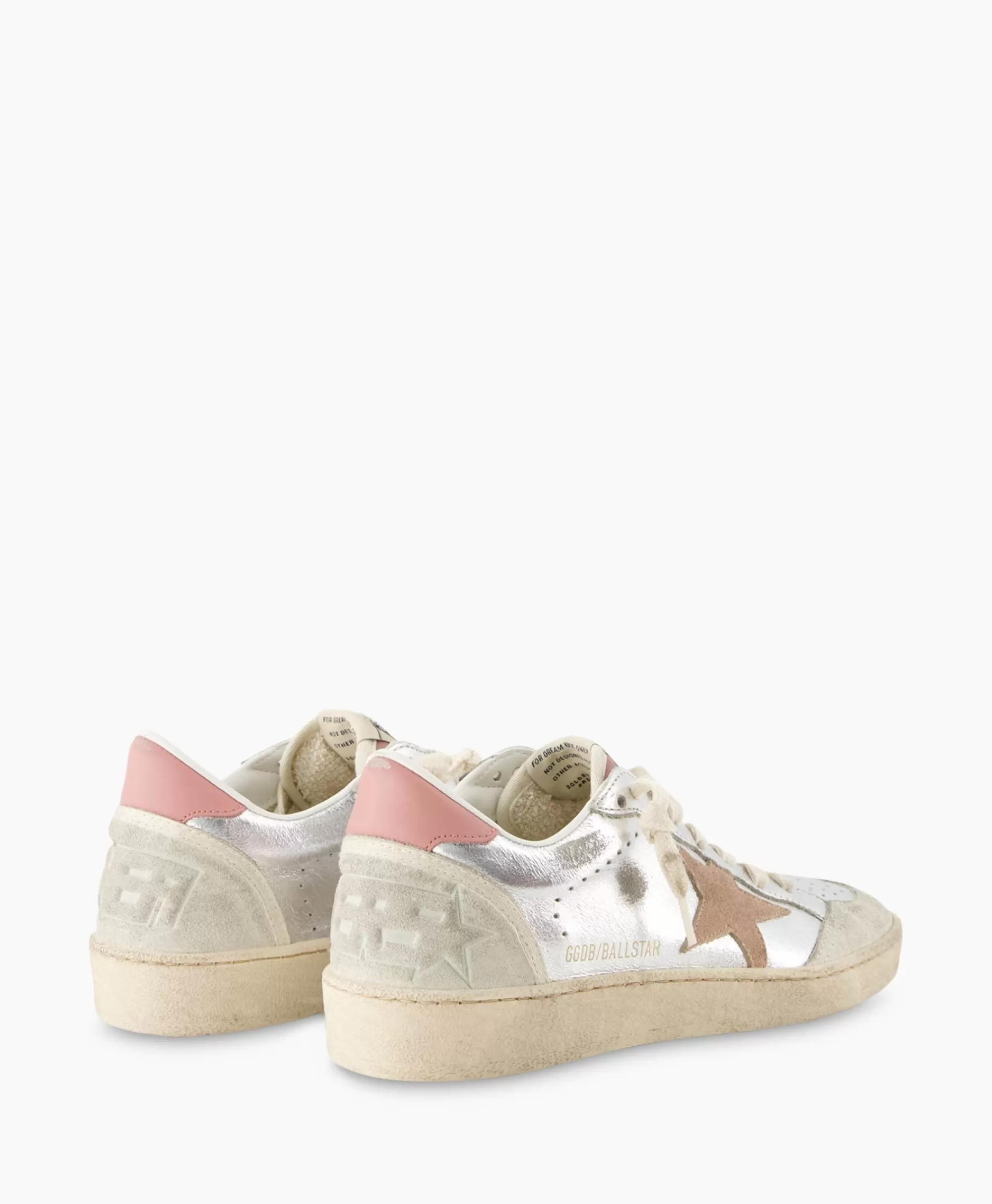 Sneakers*Golden Goose Sneaker Ballstar Laminated Upper Washed Suede Star Zilver