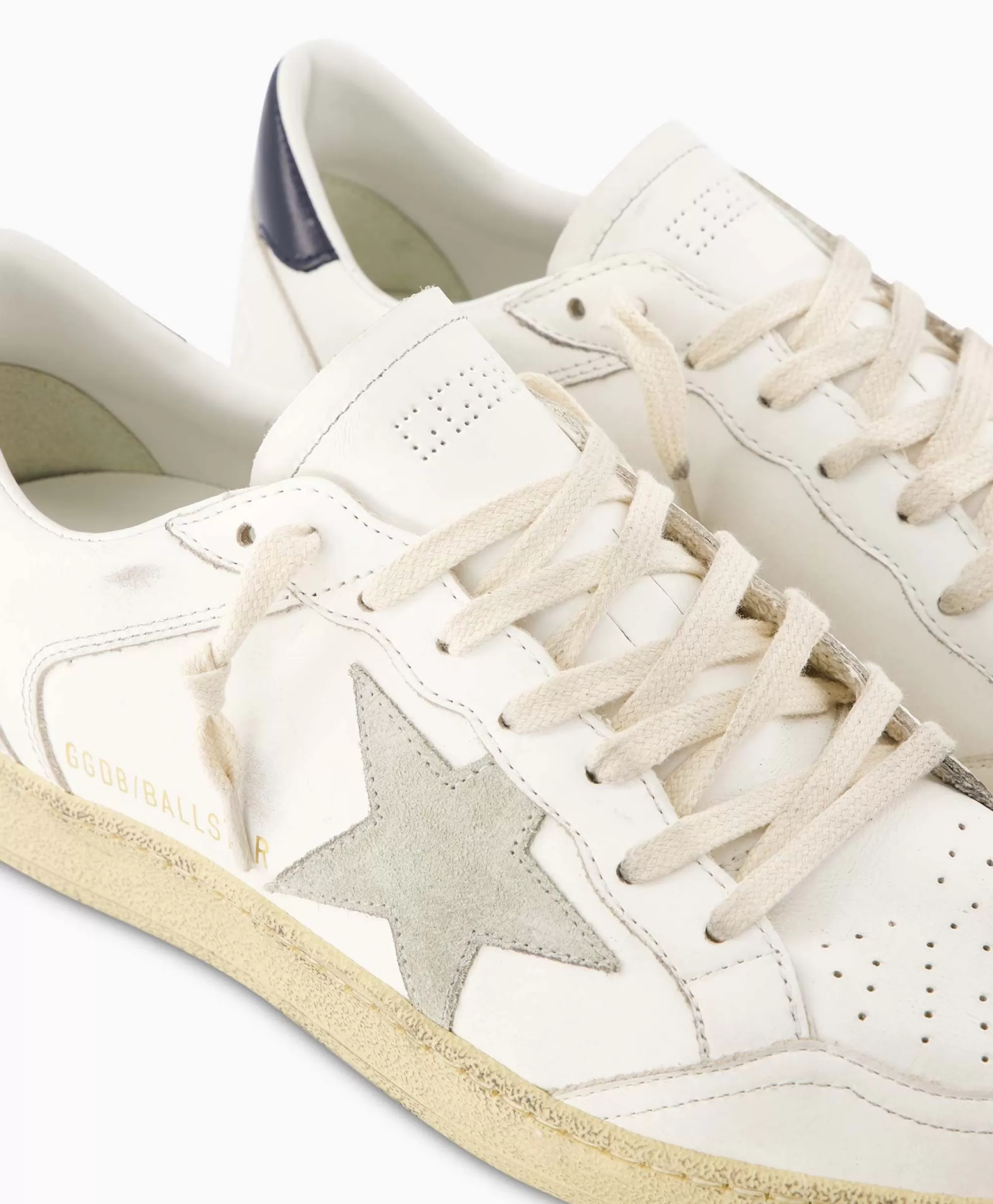 Sneakers*Golden Goose Sneaker Ballstar Leather Upper Suede Star Shiny Le Off White