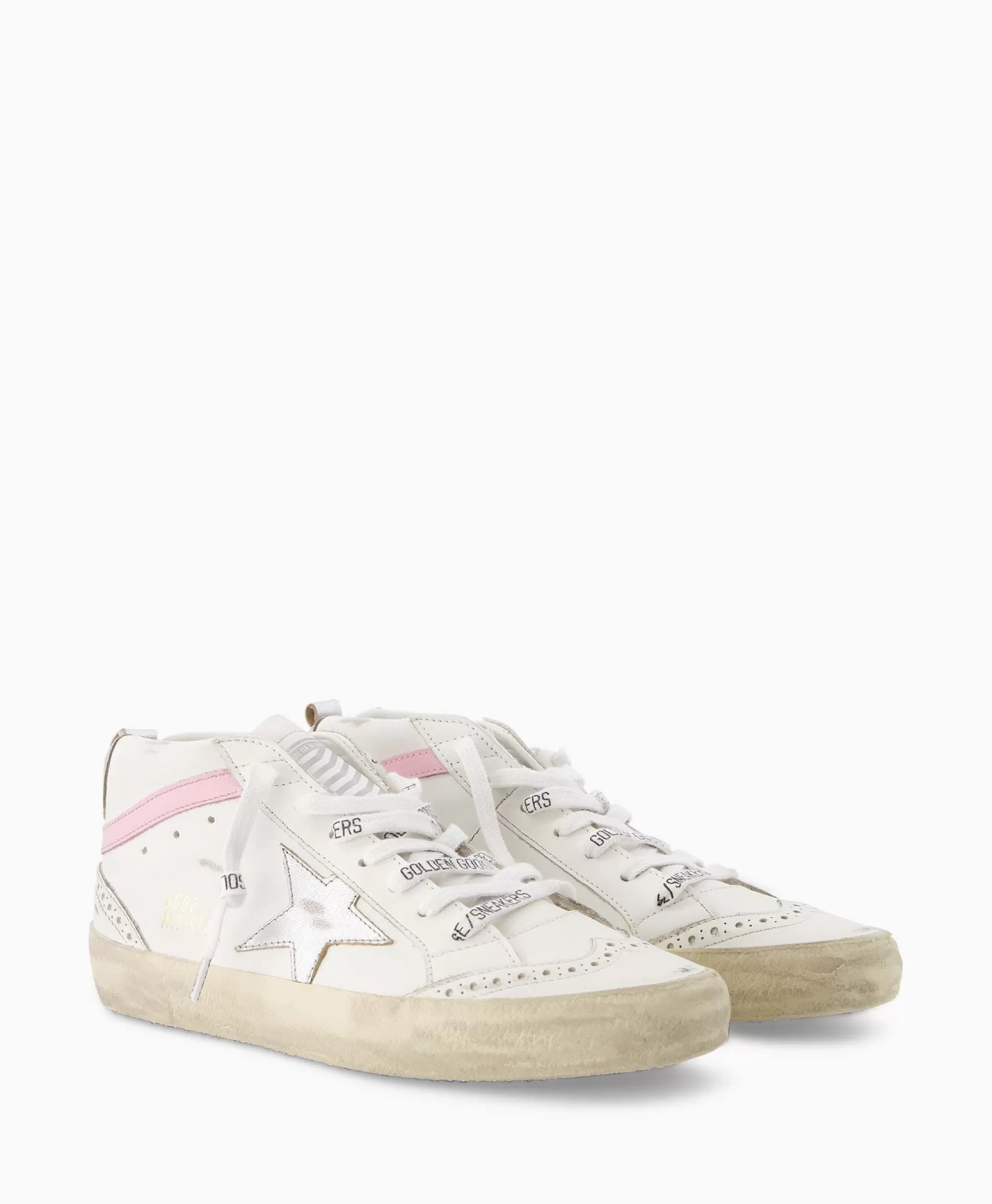 Sneakers*Golden Goose Sneaker Mid Star Leather Upper And Wave Wit