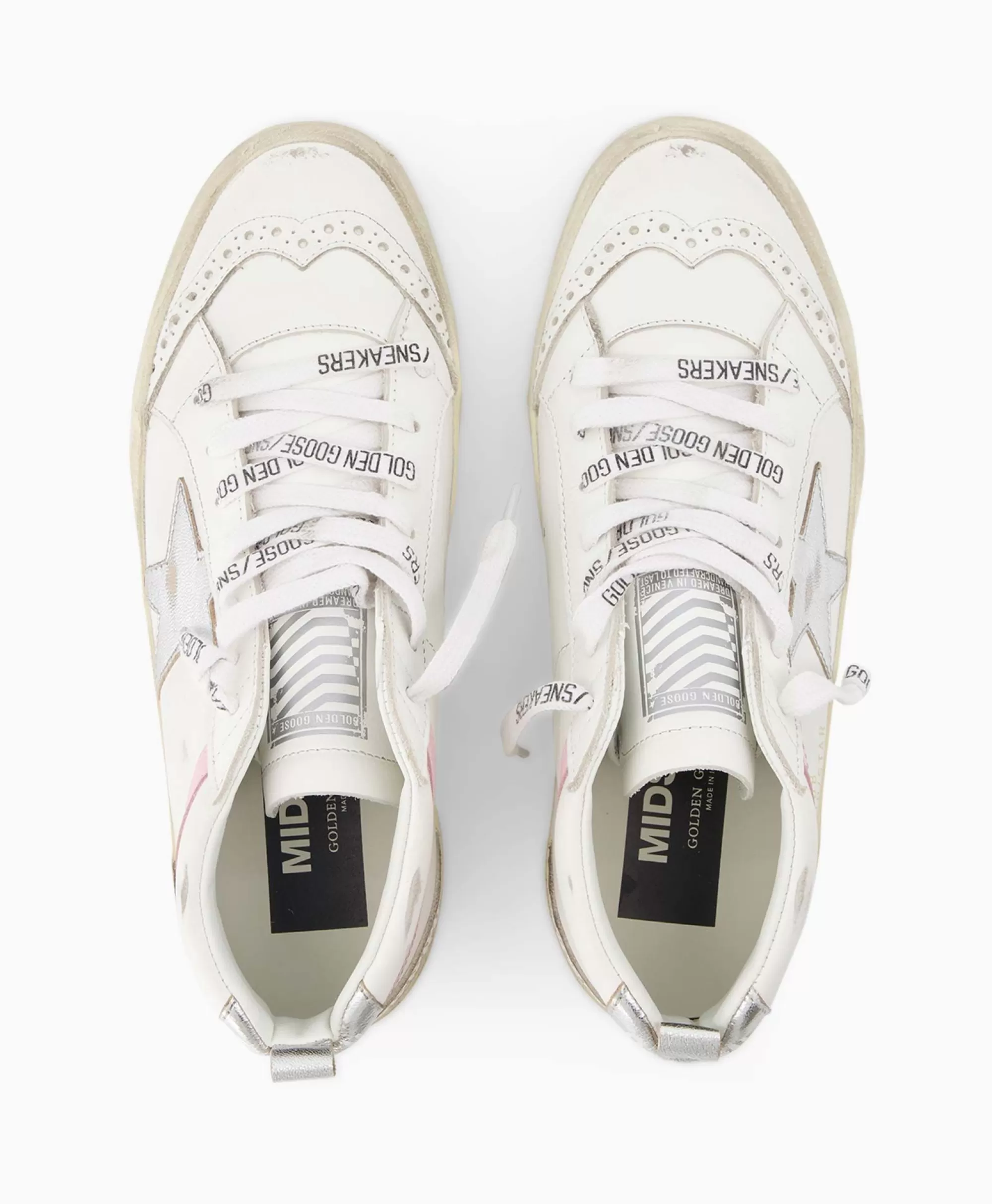 Sneakers*Golden Goose Sneaker Mid Star Leather Upper And Wave Wit