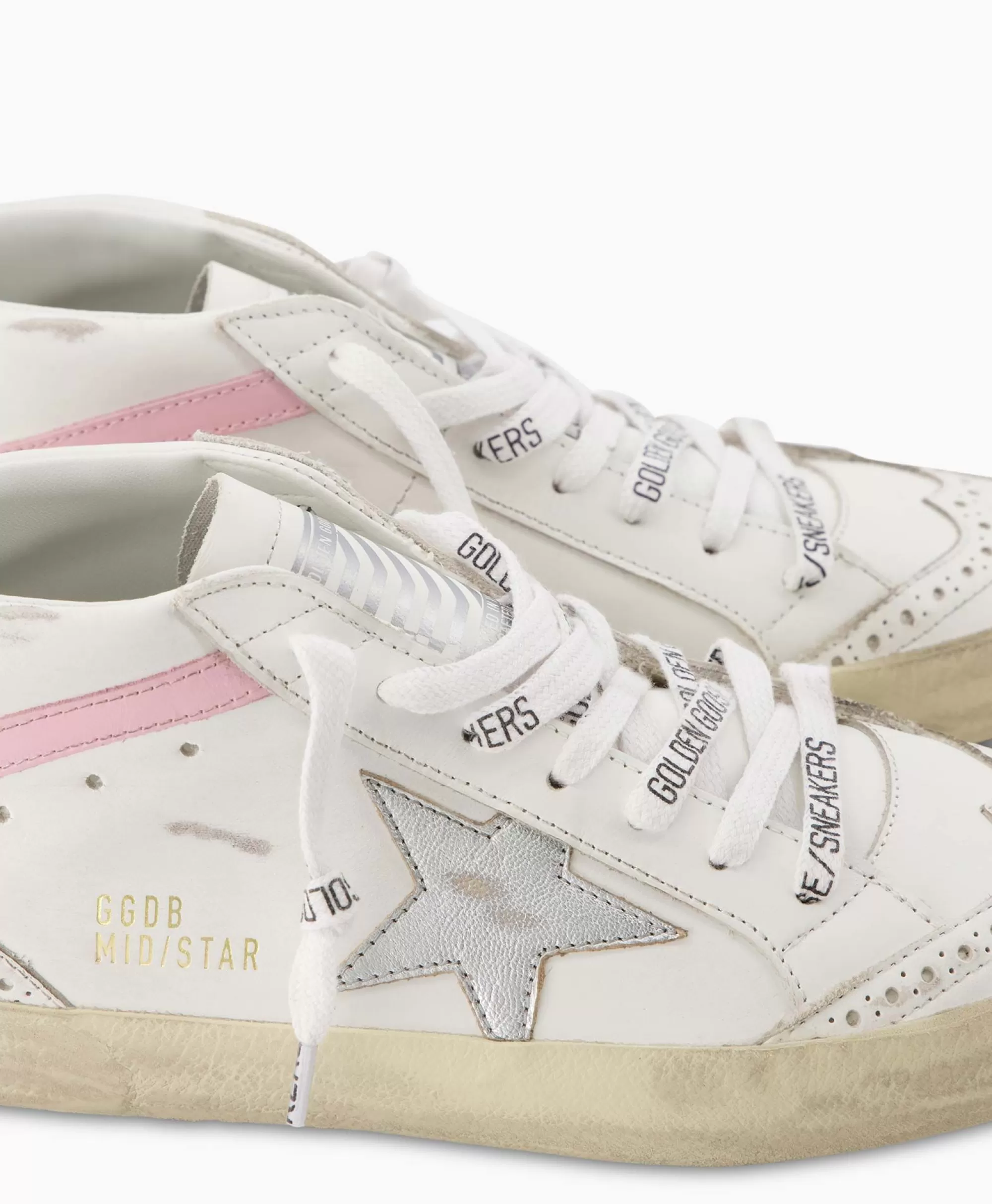 Sneakers*Golden Goose Sneaker Mid Star Leather Upper And Wave Wit
