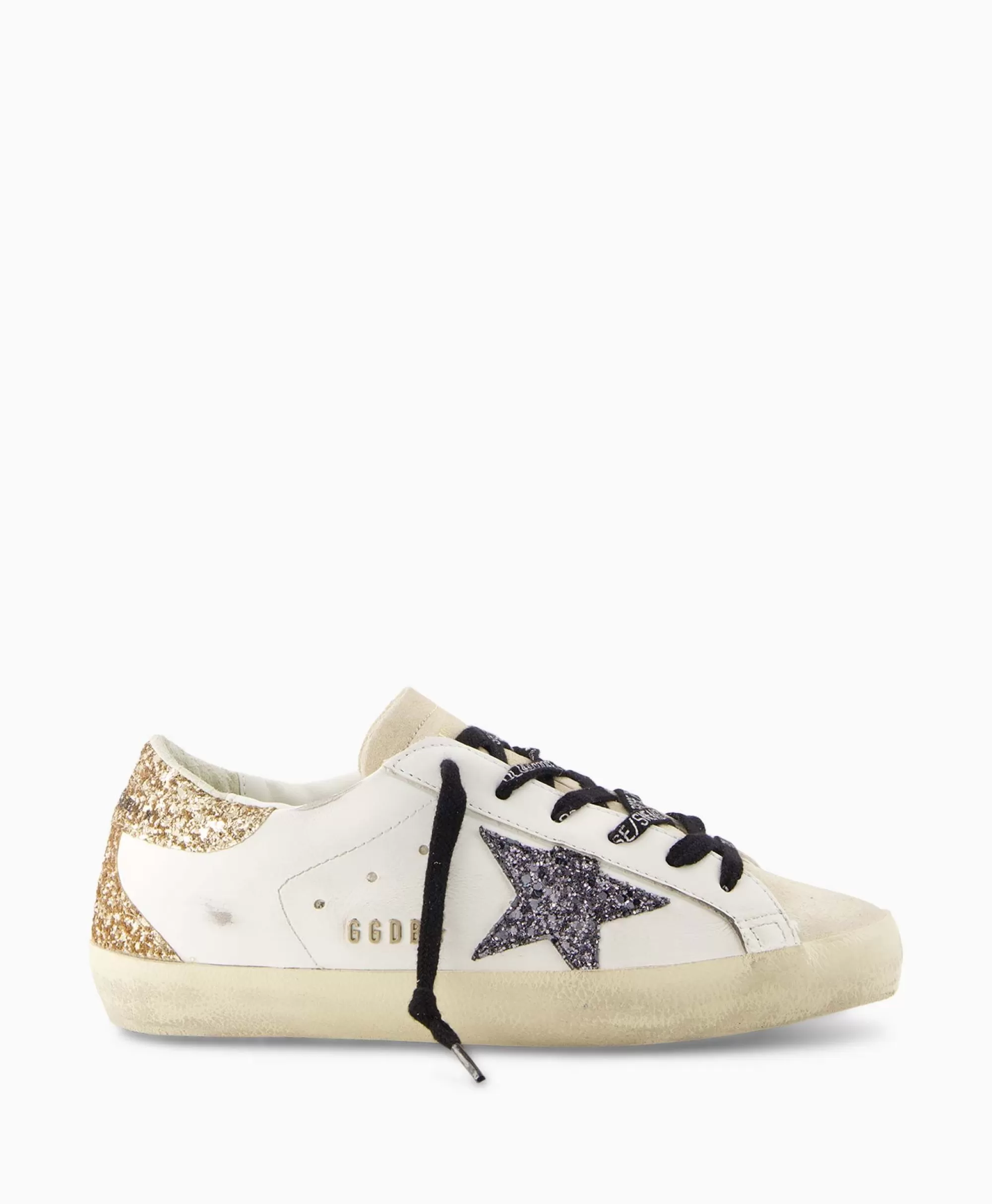 Sneakers*Golden Goose Sneaker Super-Star Leather Upper Glitter Star Off White