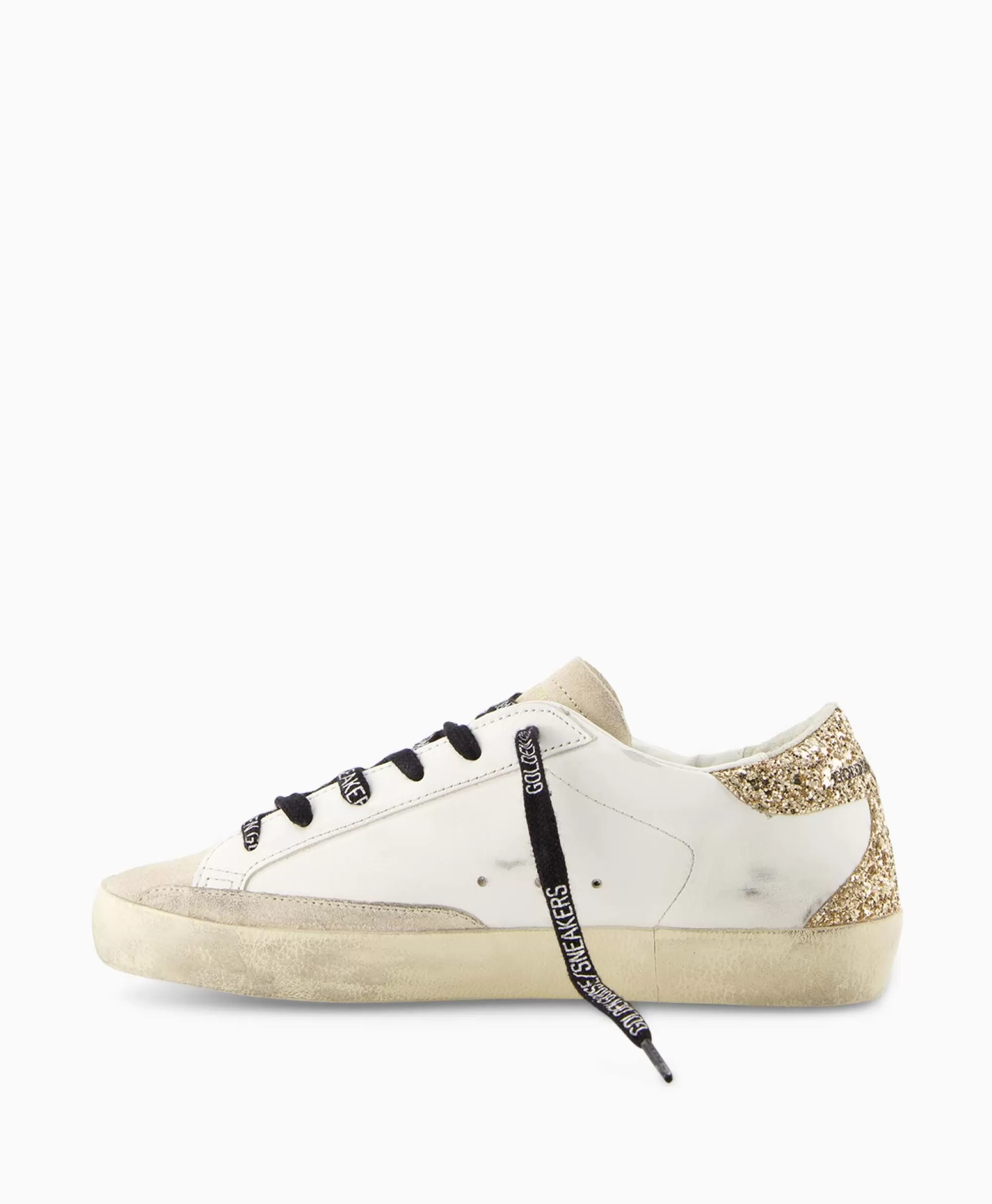 Sneakers*Golden Goose Sneaker Super-Star Leather Upper Glitter Star Off White