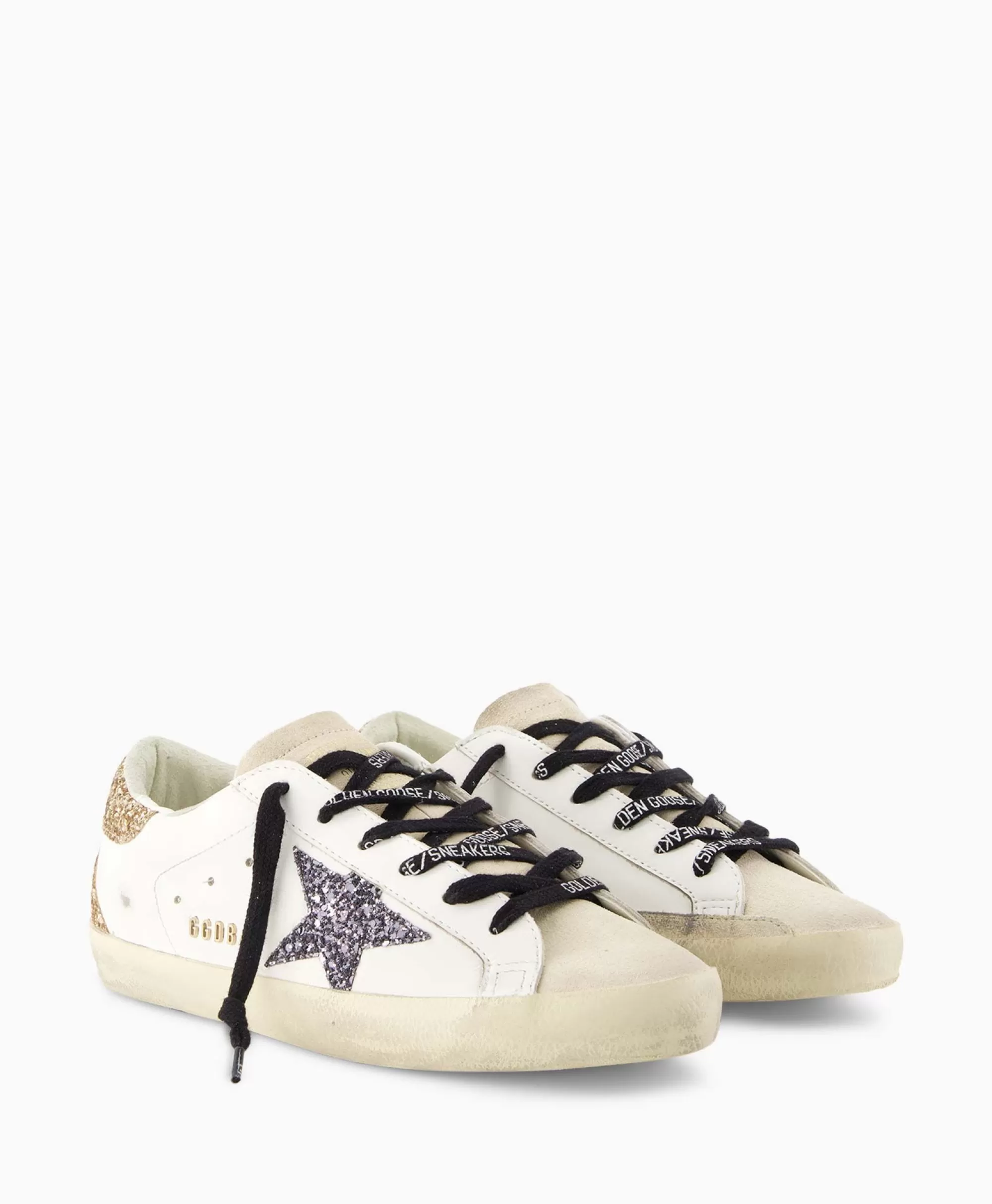 Sneakers*Golden Goose Sneaker Super-Star Leather Upper Glitter Star Off White