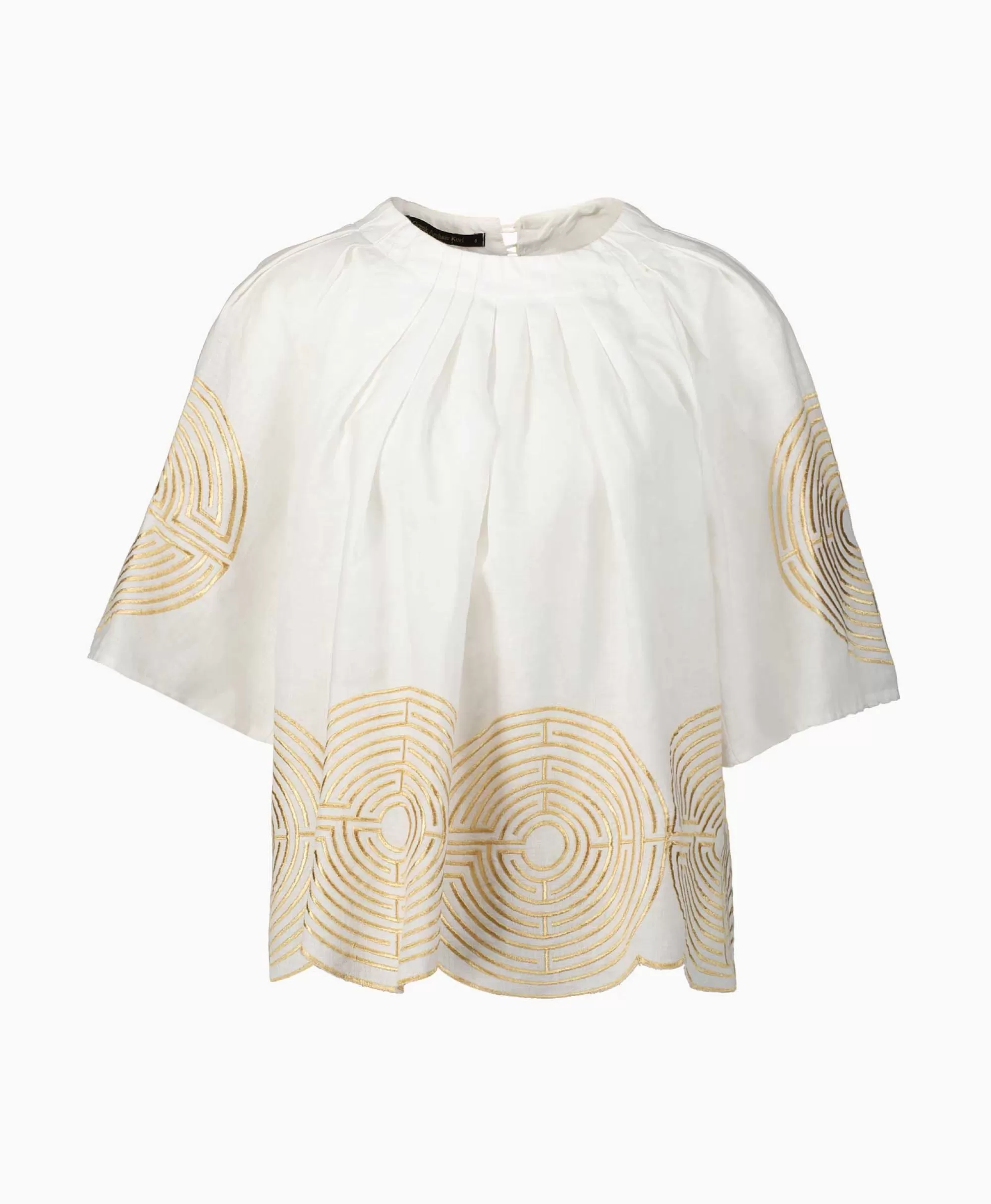 Blouses*Greek Archaic Kori Blouse Pleates Labyrinth Wit