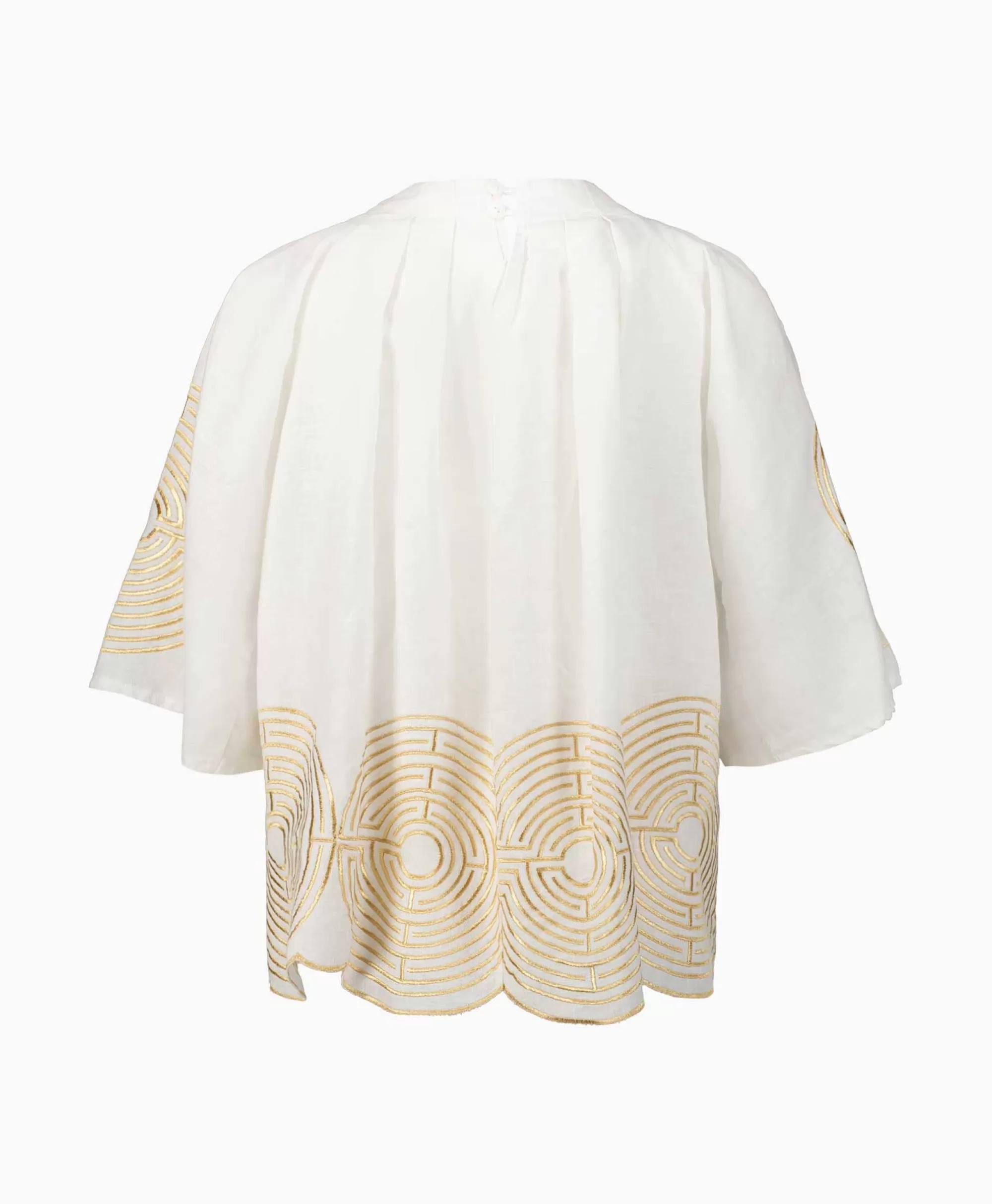 Blouses*Greek Archaic Kori Blouse Pleates Labyrinth Wit