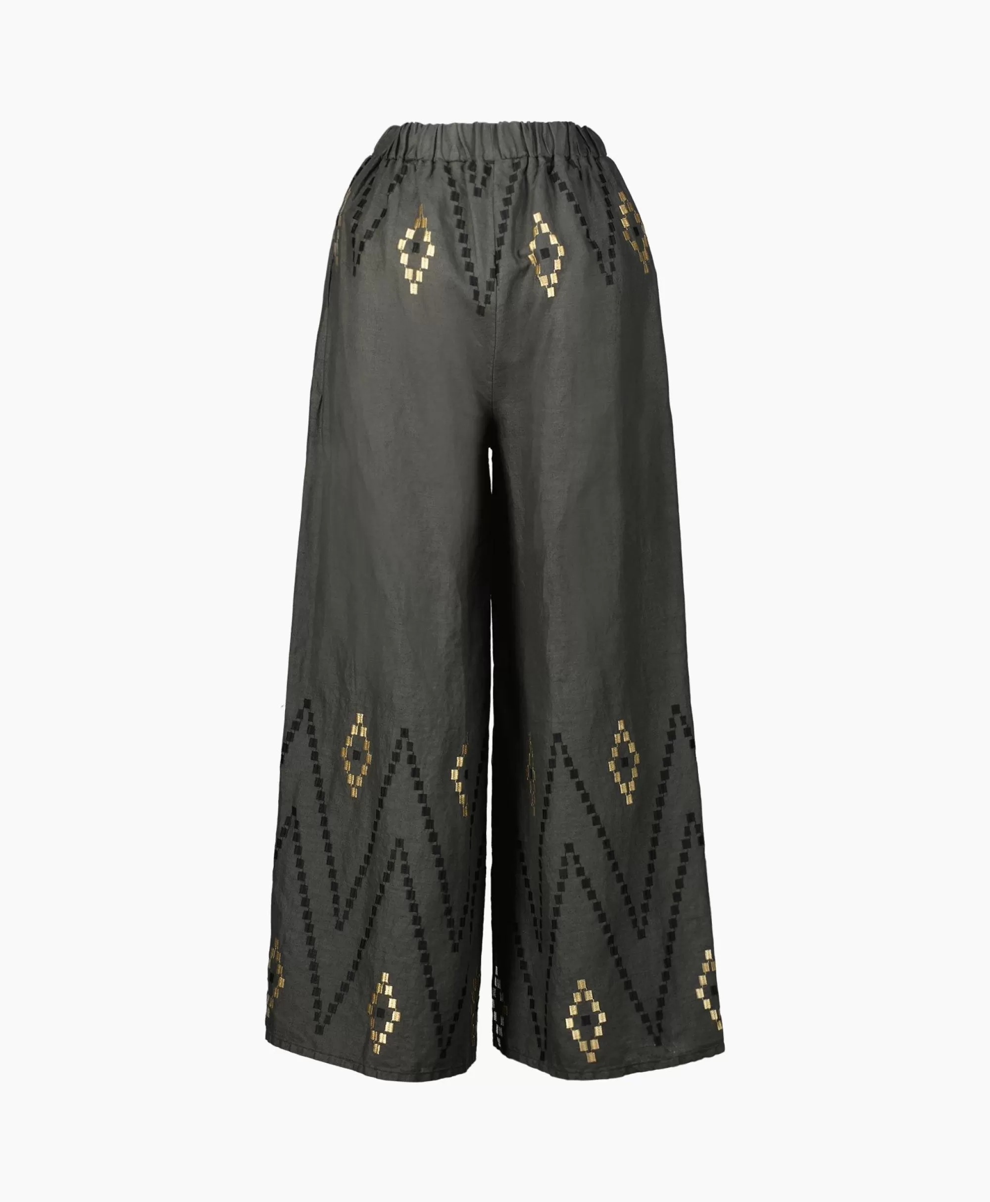 Broeken*Greek Archaic Kori Pantalon Zig Zag Elastic Waist Khaki
