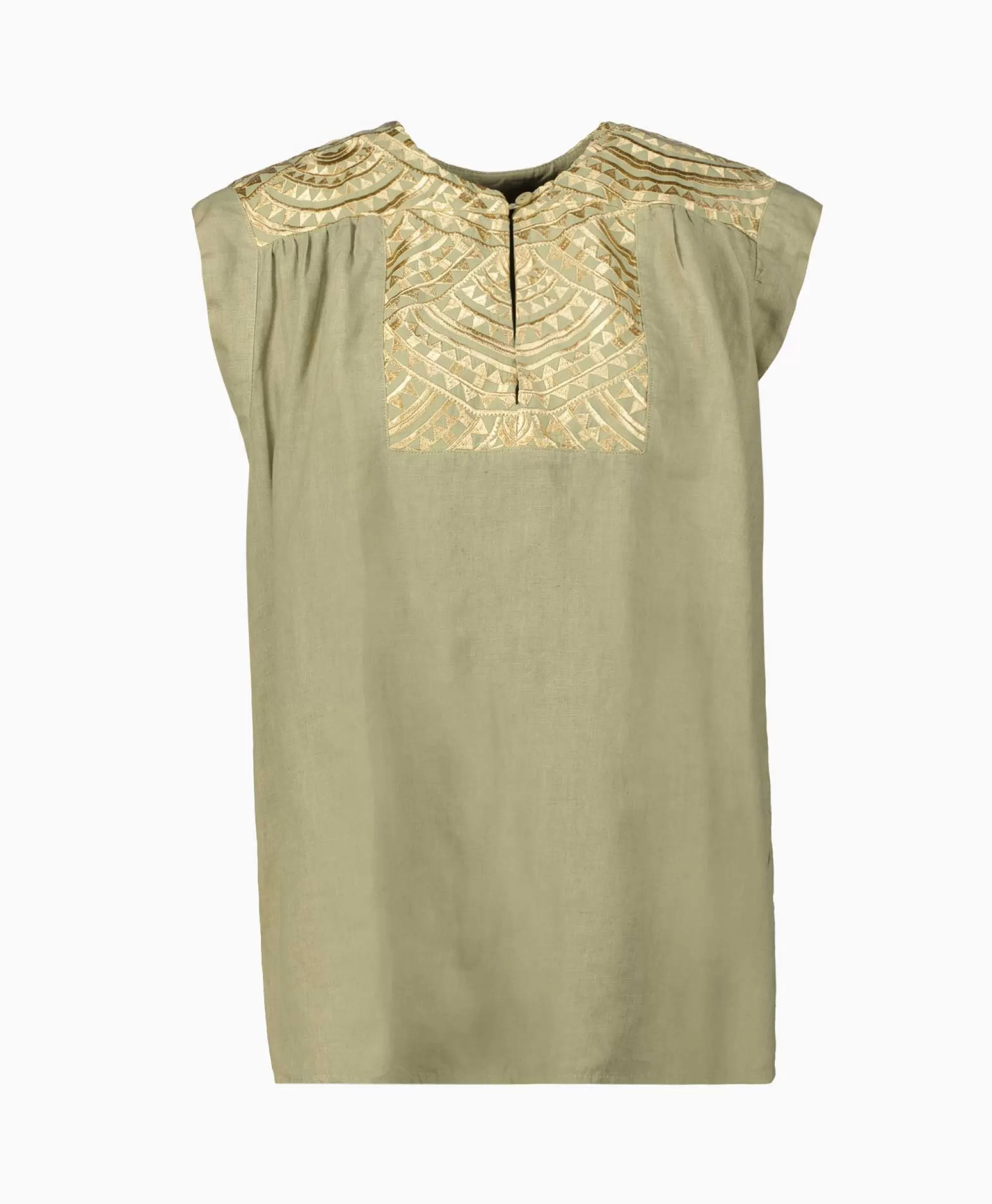 T-Shirts & Tops*Greek Archaic Kori Top New All Over Sleeveless Buttons Goud