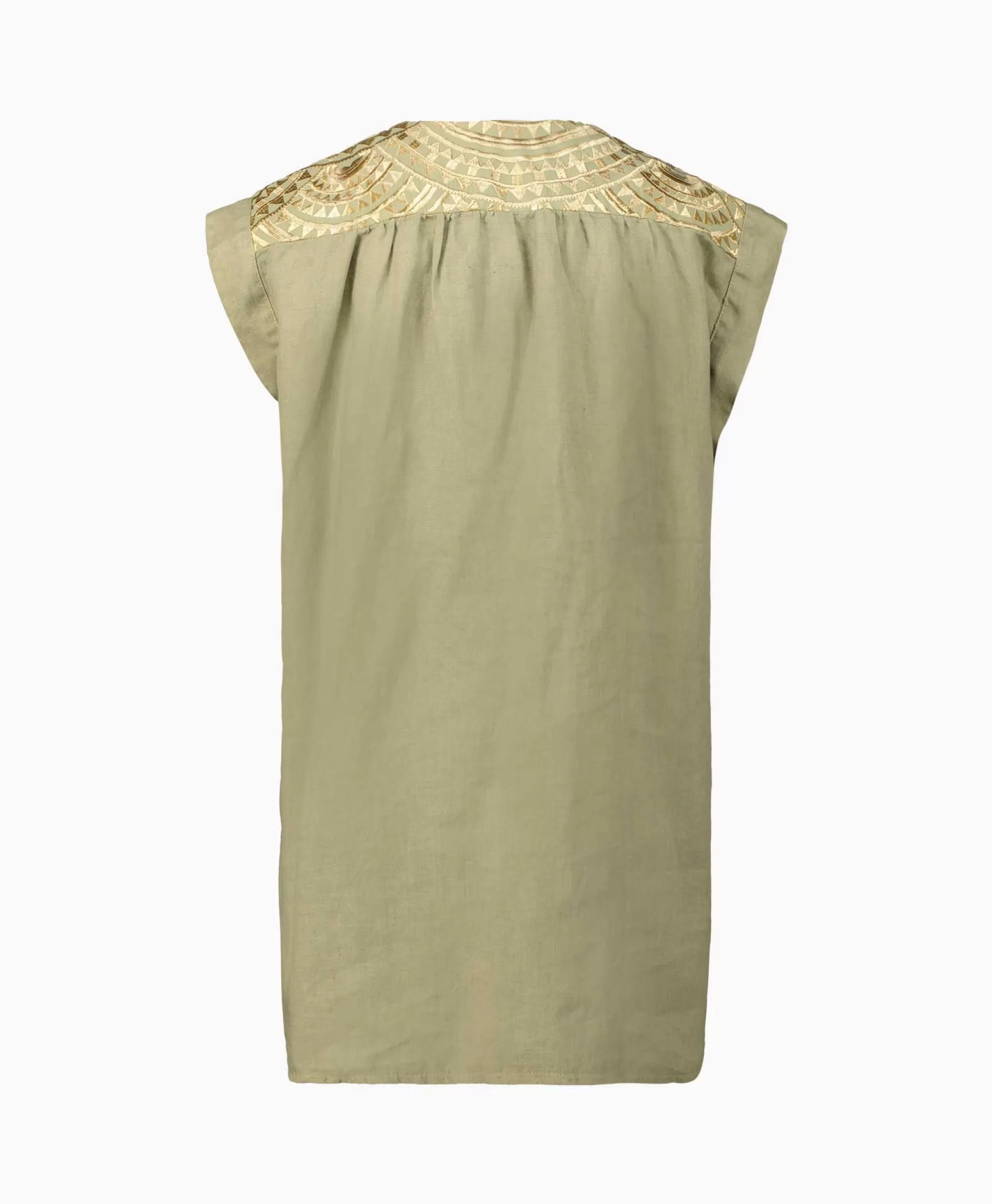 T-Shirts & Tops*Greek Archaic Kori Top New All Over Sleeveless Buttons Goud