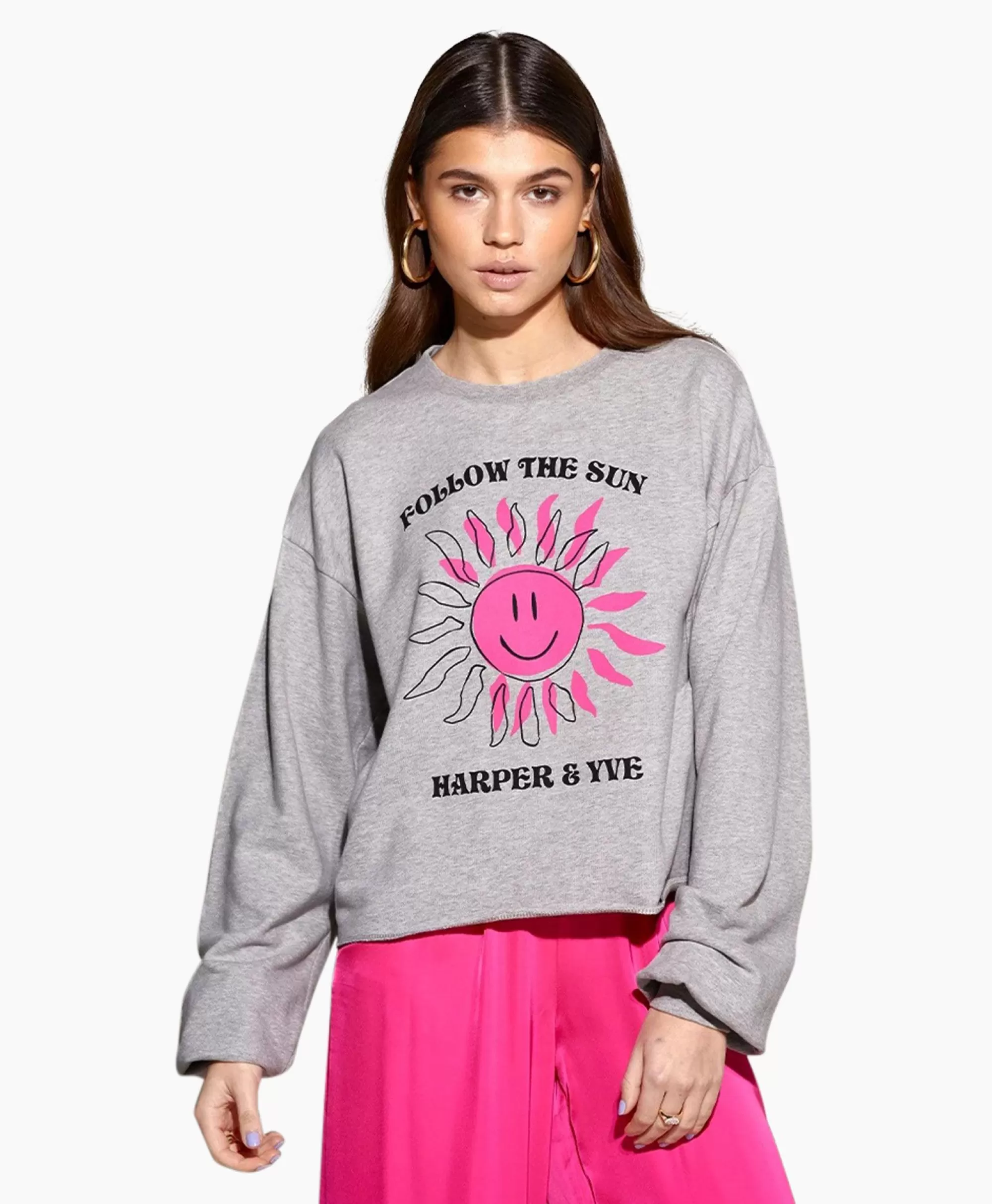 Truien*Harper & Yve Harper & Yve Pullover Smiley-Sw Grijs