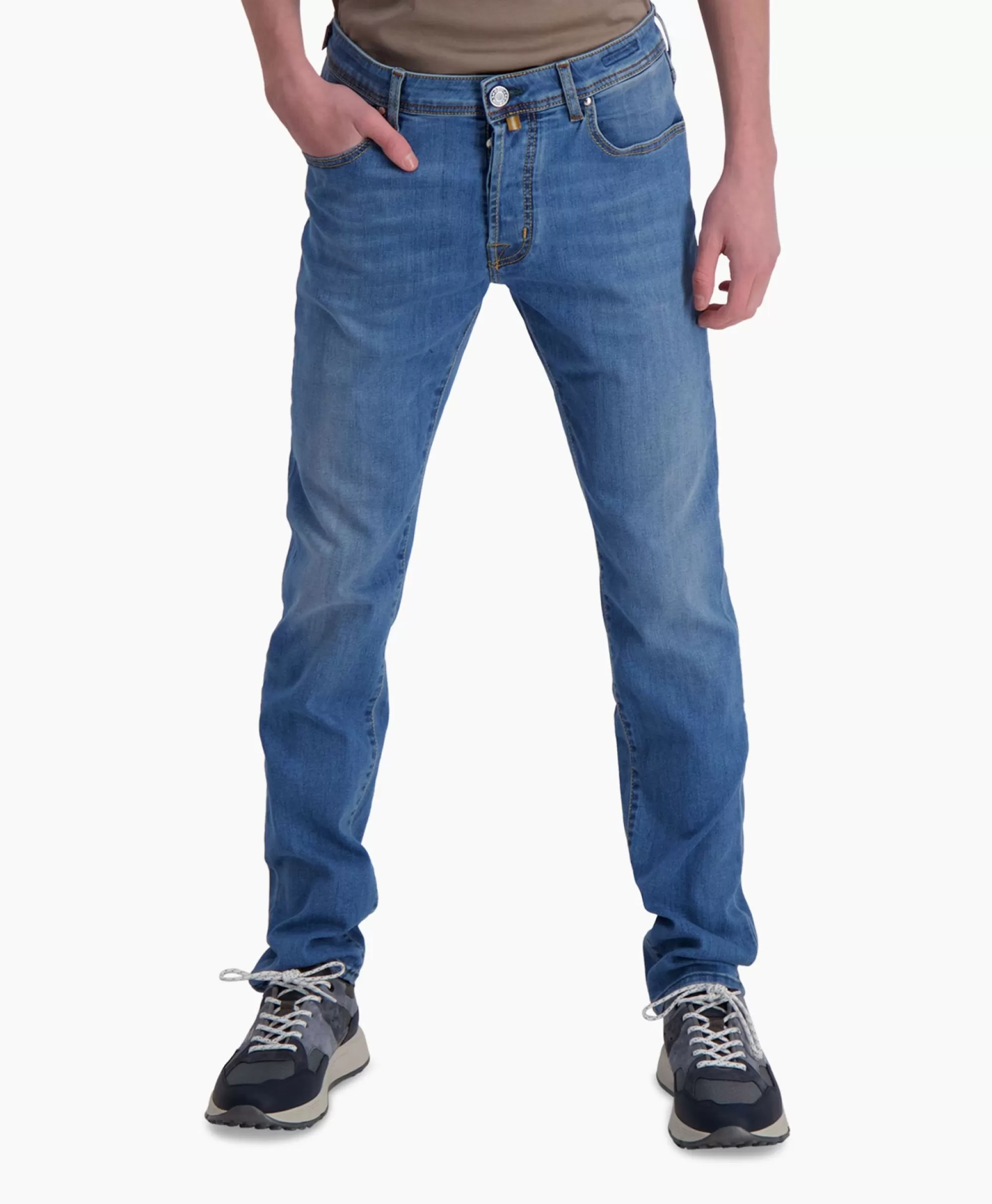 Broeken*Jacob Cohen Jeans 5 Pkt Slim Fit Bard Midden Blauw