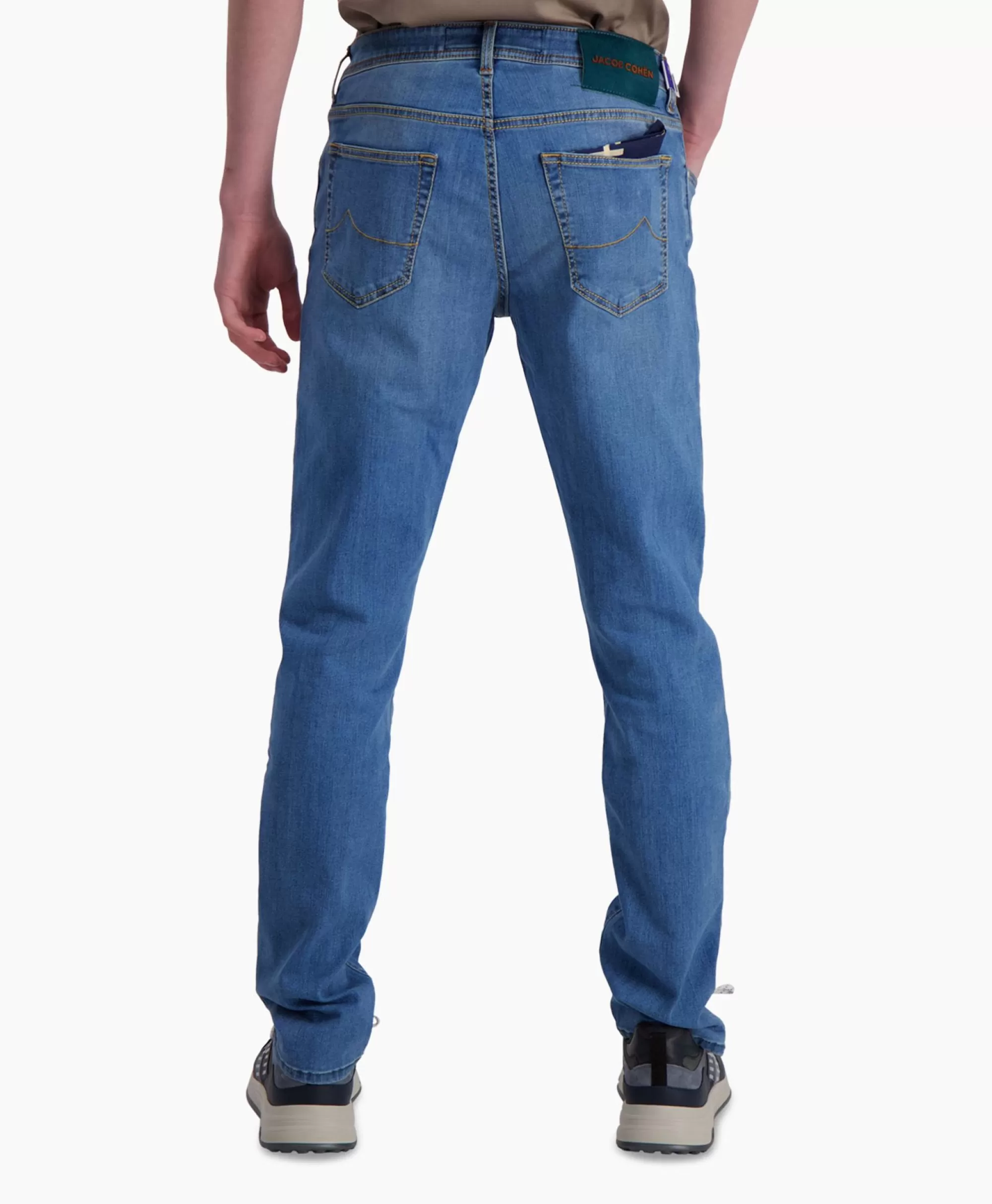 Broeken*Jacob Cohen Jeans 5 Pkt Slim Fit Bard Midden Blauw