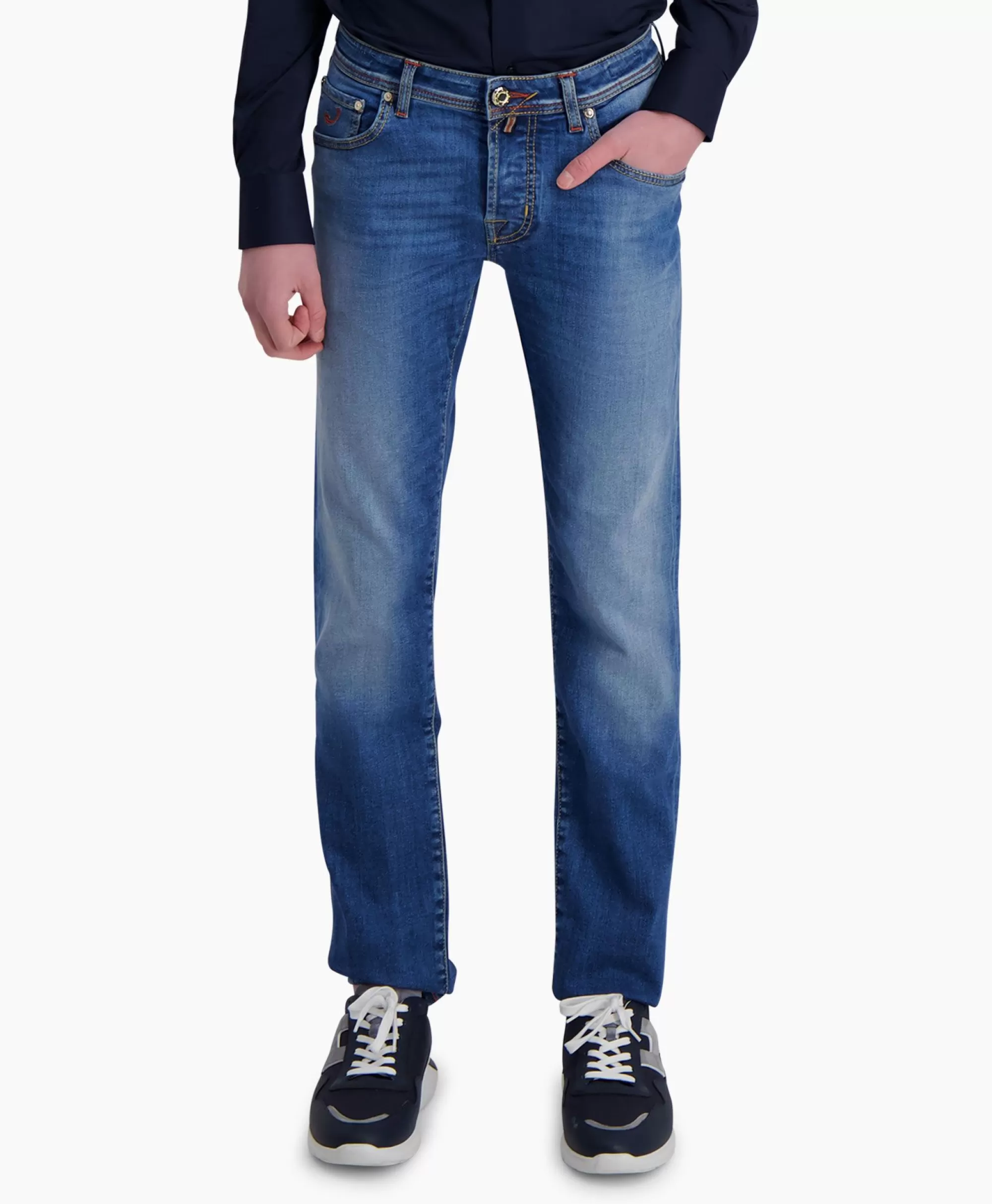 Broeken*Jacob Cohen Jeans 5 Pkt Slim Fit Nick Ltd Midden Blauw