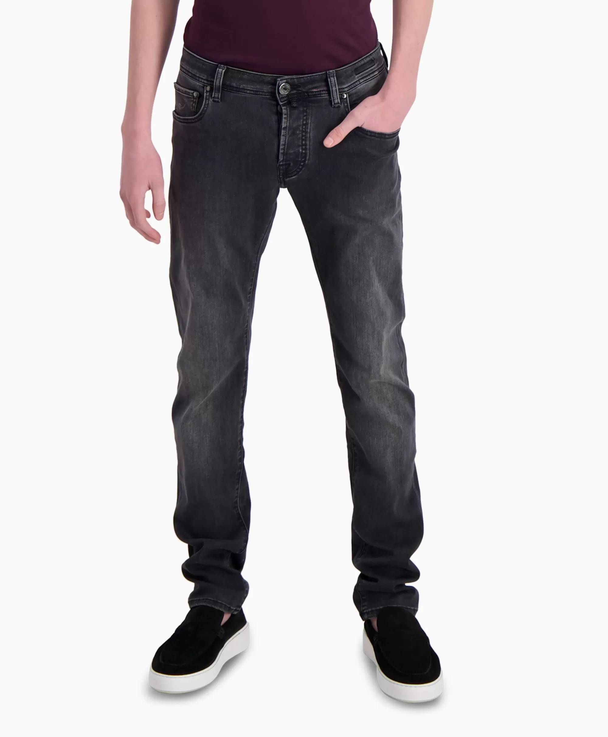 Broeken*Jacob Cohen Jeans 5 Pkt Super Slim Fit Nick Donker Grijs