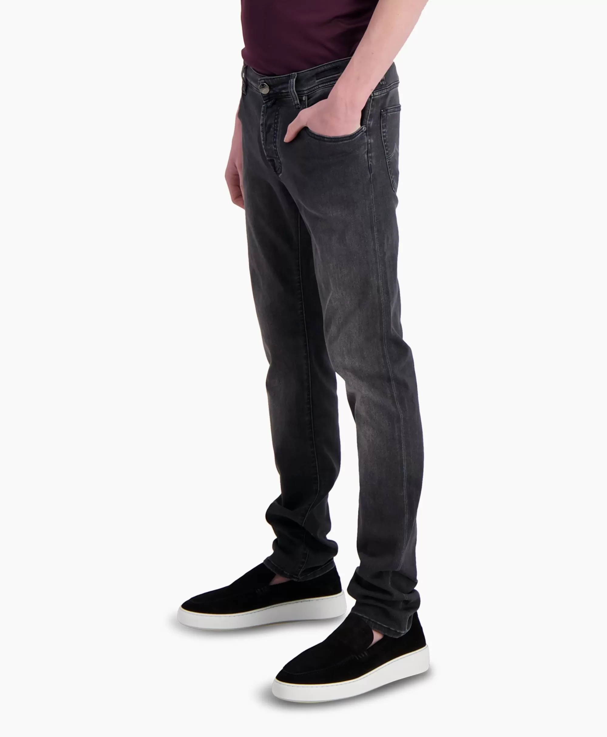 Broeken*Jacob Cohen Jeans 5 Pkt Super Slim Fit Nick Donker Grijs