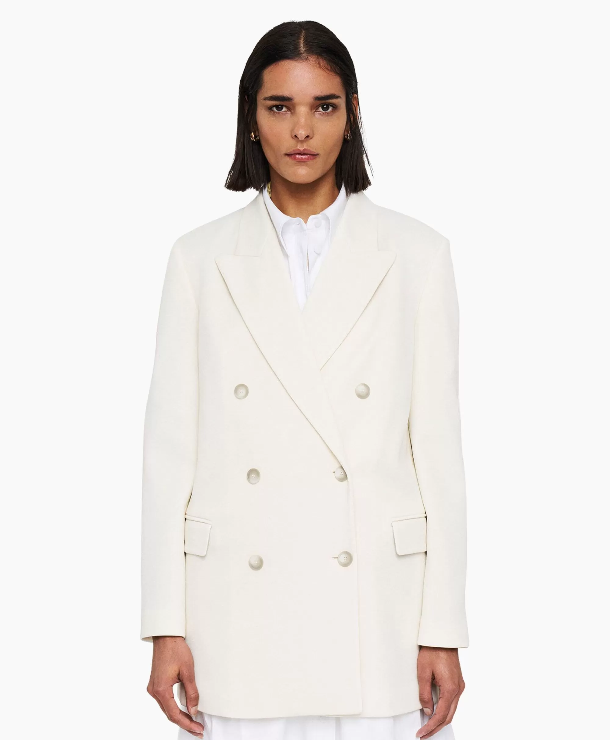 Blazers*Joseph Blazer Chapone Jkt Ottoman Jersey Off White