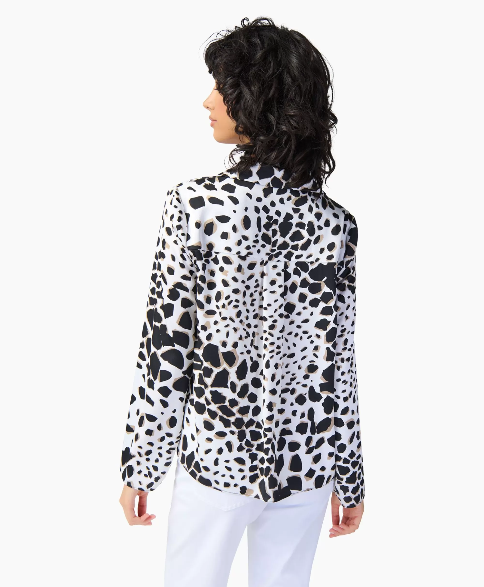 Blouses*Joseph Ribkoff Blouse Lange Mouw Print Wikkel Zwart Dessin