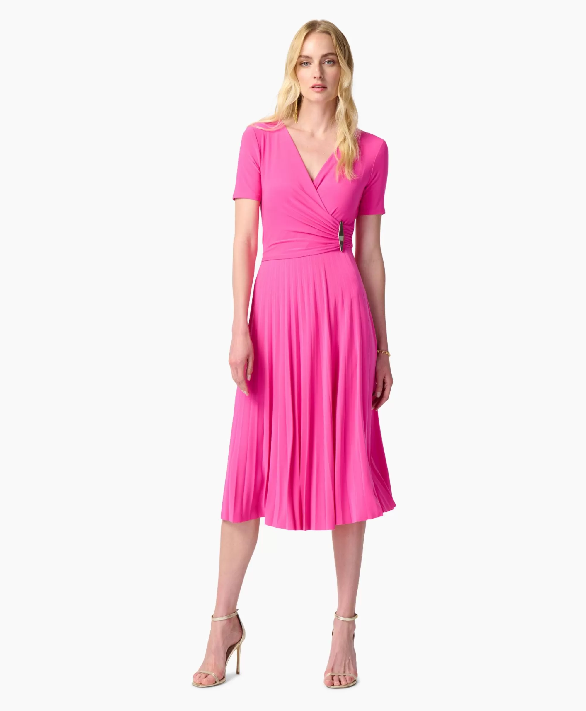 Jurken*Joseph Ribkoff Maxi Jurk Korte Mouw Rose