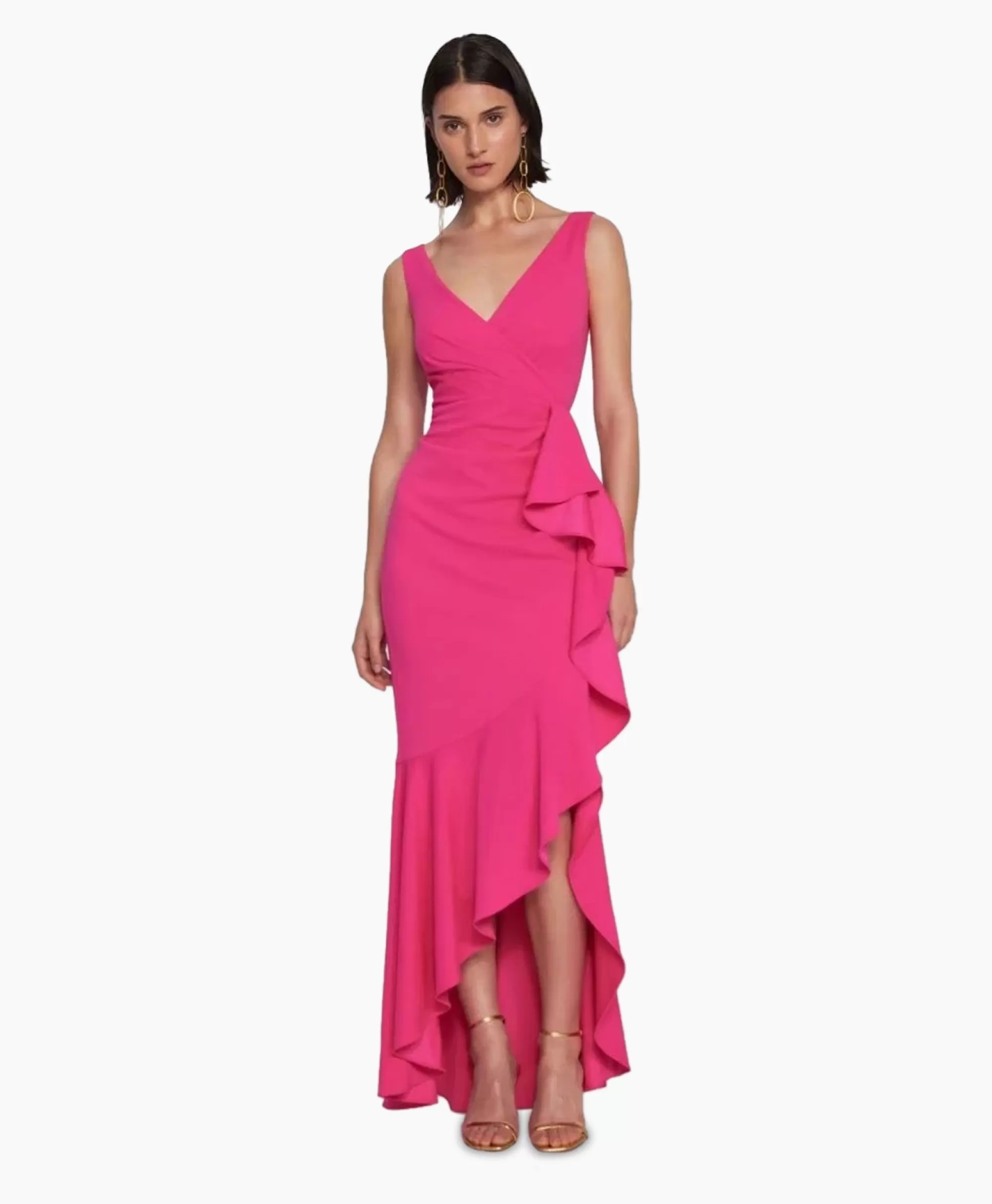 Jurken*Joseph Ribkoff Maxi Jurk Wikkel Rose