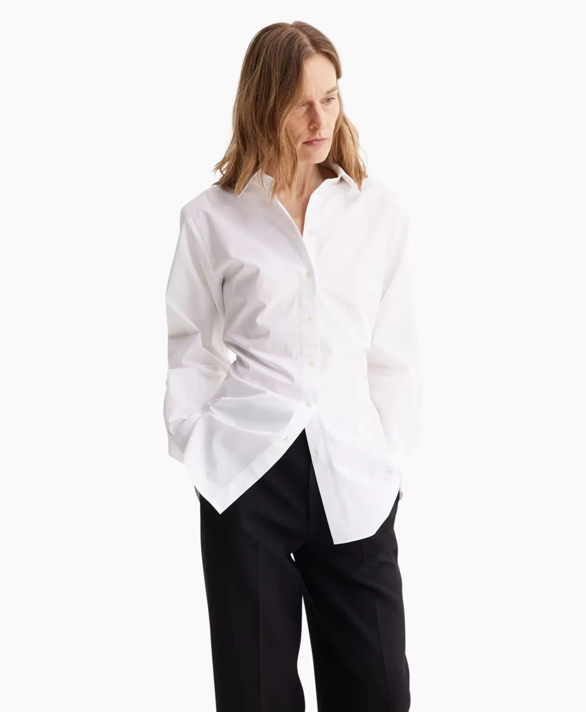 Blouses*Les Coyotes De Paris Blouse Shaped Poplin Wit