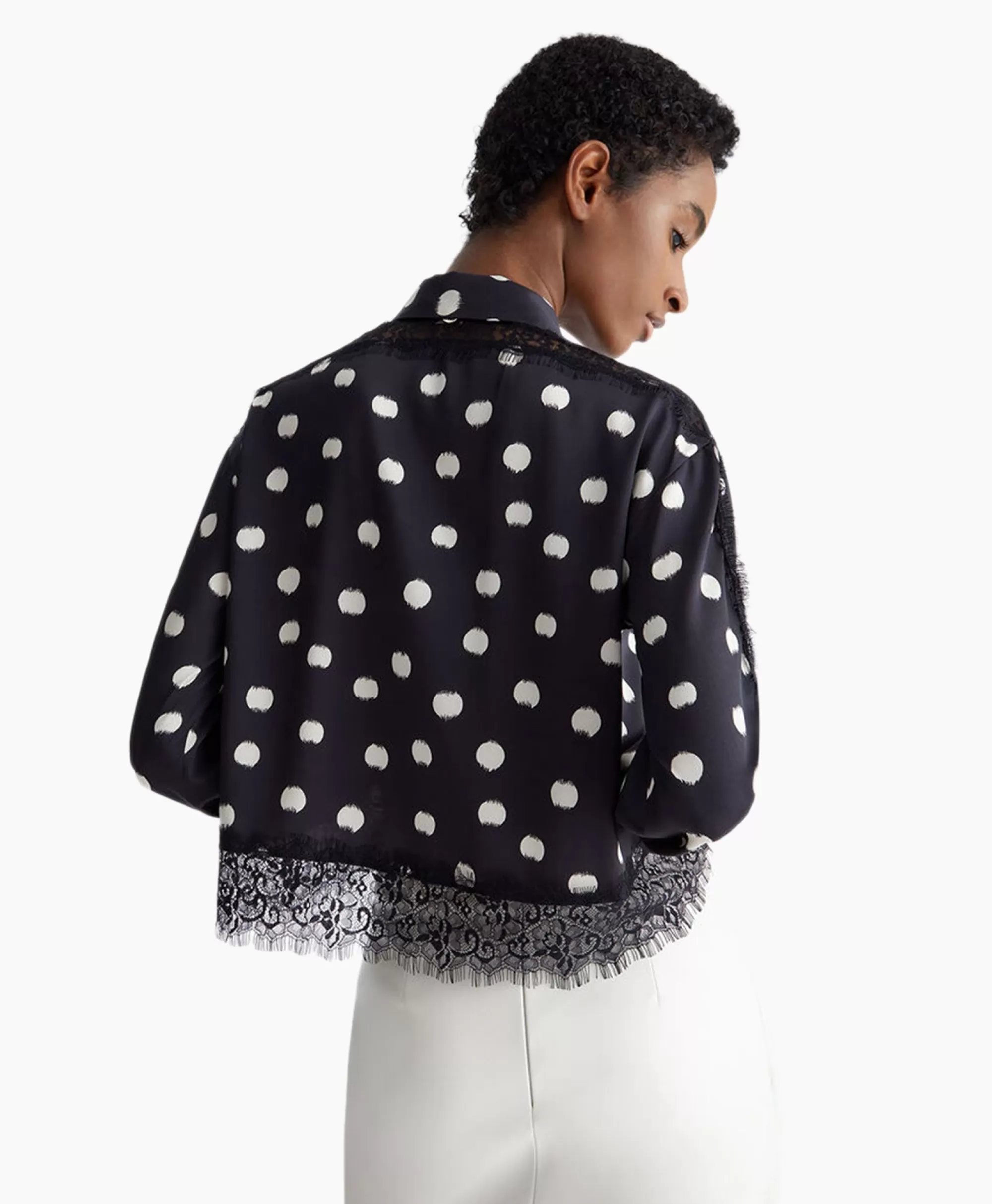 Blouses*Liu Jo Blouse Escamicia C/Dettagali In Pizzo Zwart
