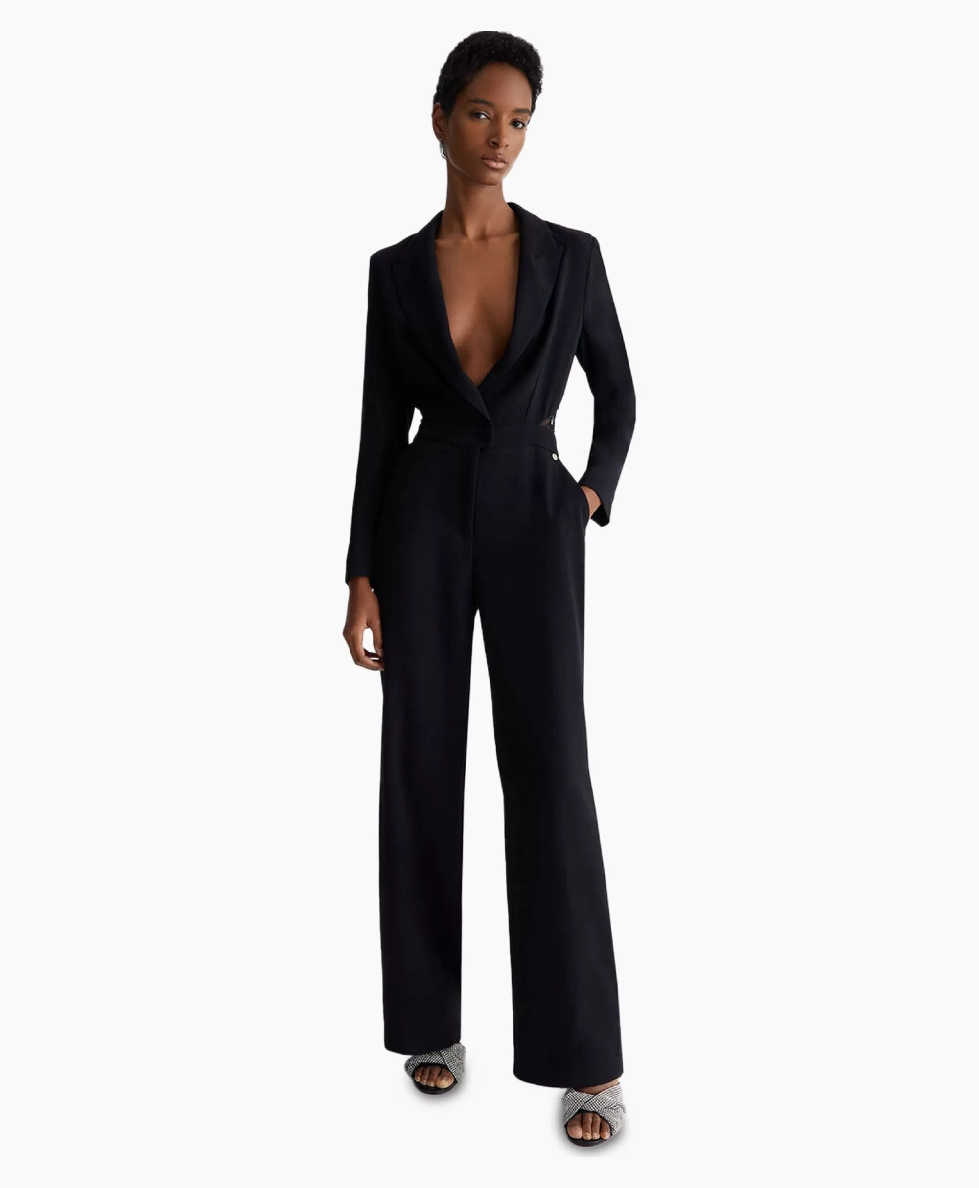 Jumpsuits*Liu Jo Jumpsuit Tuta Cut-Out C/Pizzo Zwart