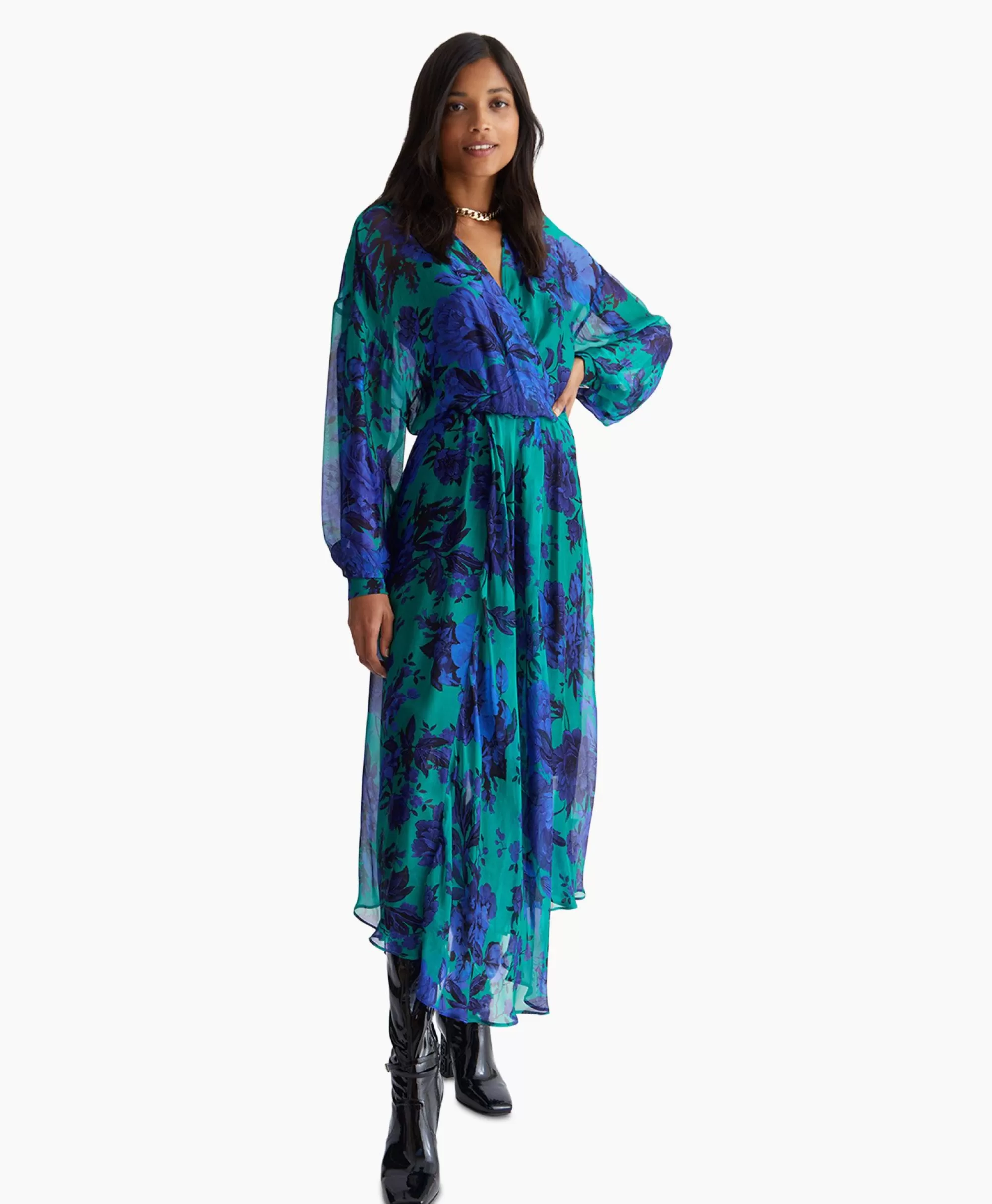 Jurken*Liu Jo Maxi Jurk Scollo A V Blauw