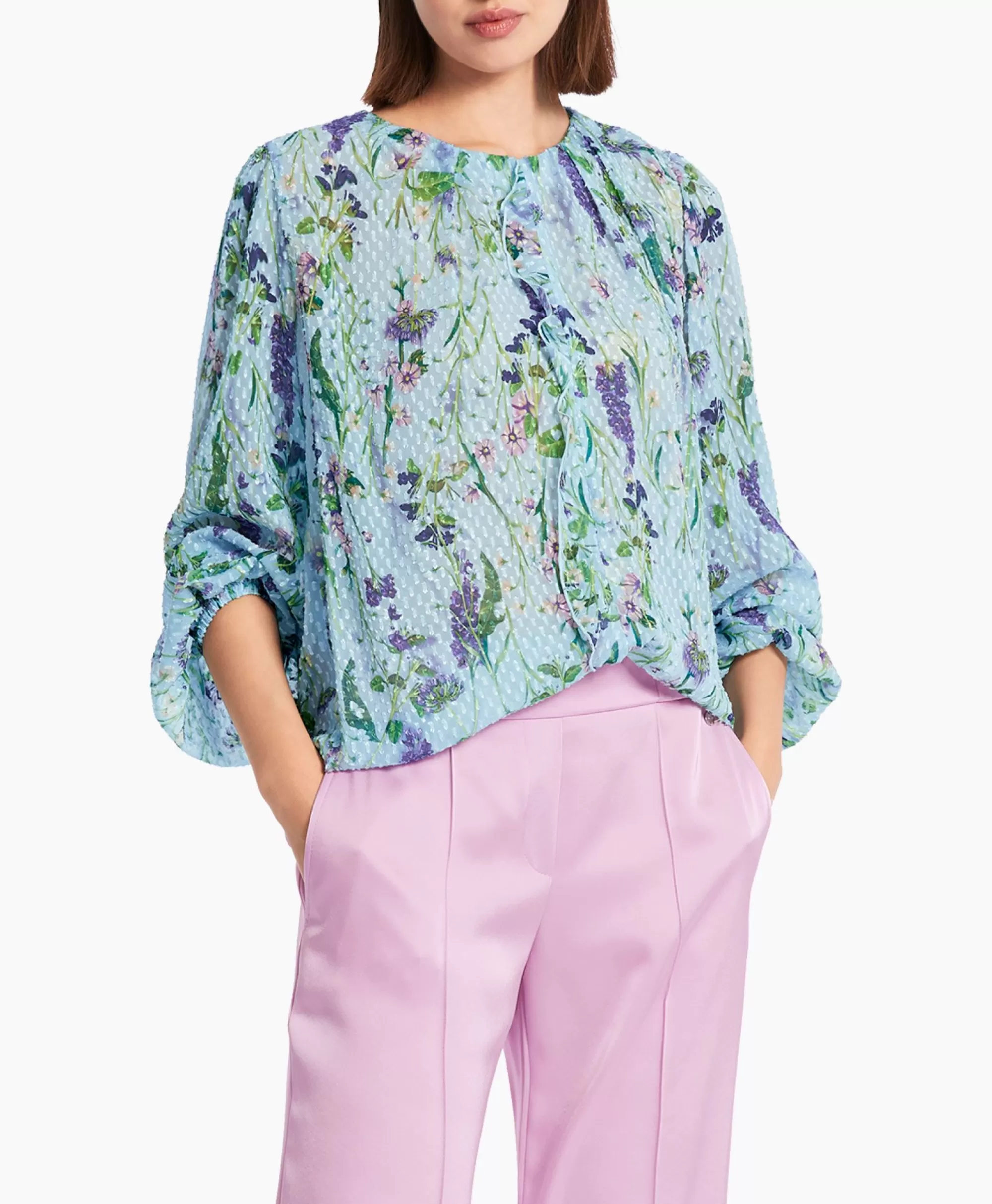 Blouses*Marccain Collectie Blouse Wc 51.21 W25 Licht Blauw