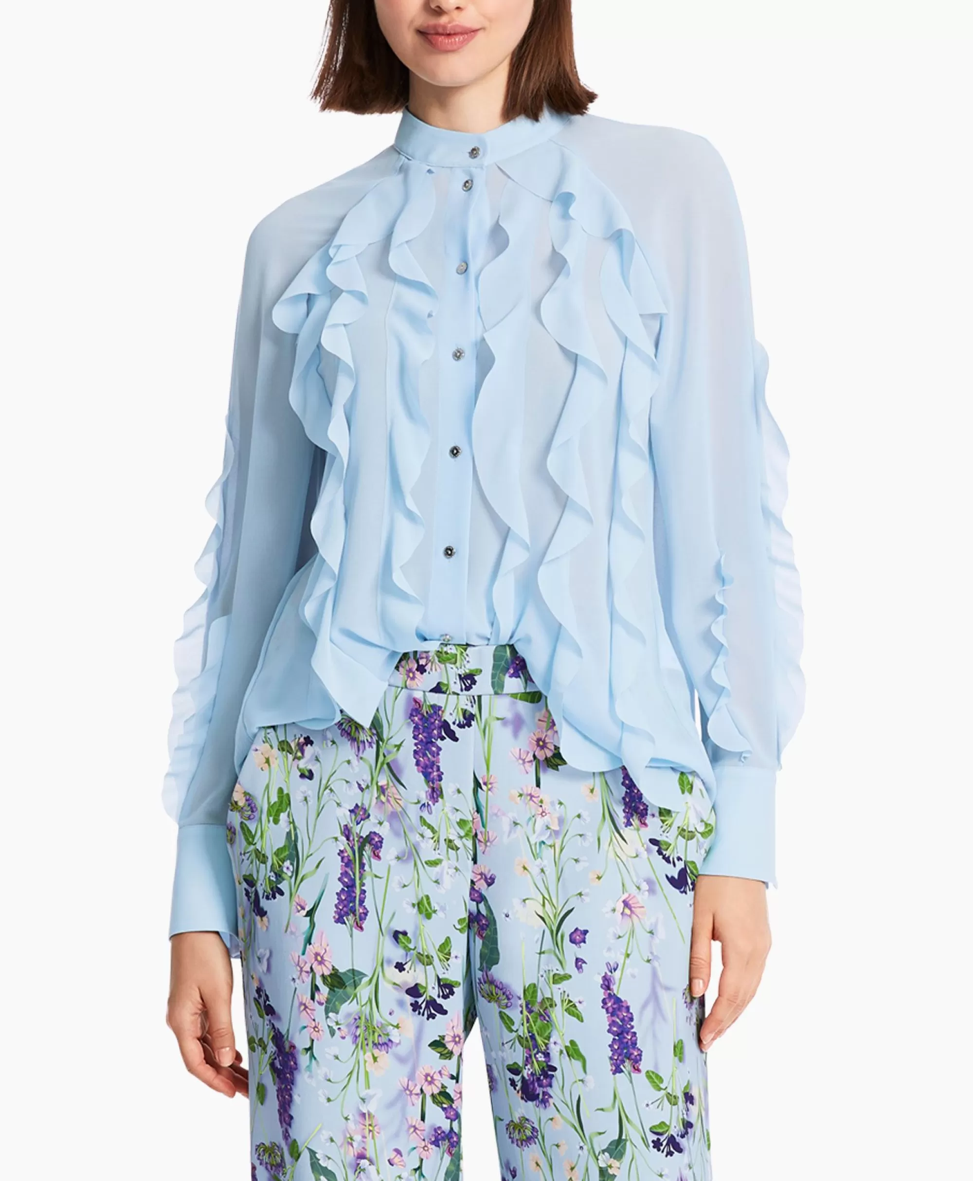 Blouses*Marccain Collectie Blouse Wc 51.27 W44 Licht Blauw