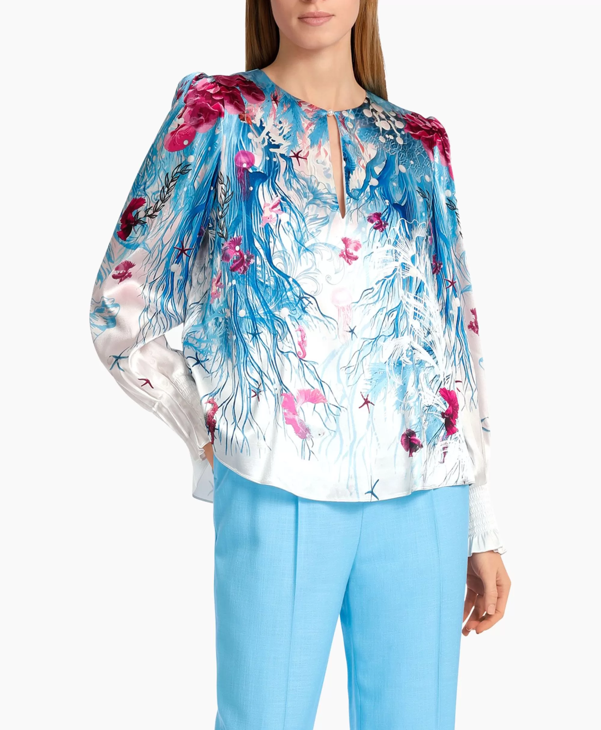 Blouses*Marccain Collectie Blouse Wc 51.47 W89 Aqua