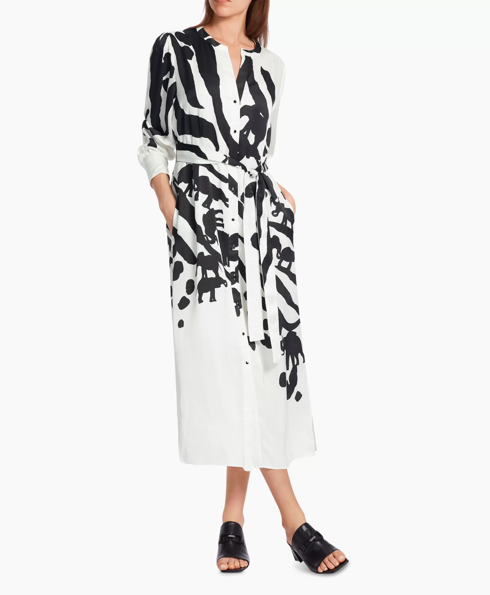 Bruiloftskleding*Marccain Collectie Jurk Wc 21.05 W14 Print + 2 Kleurig